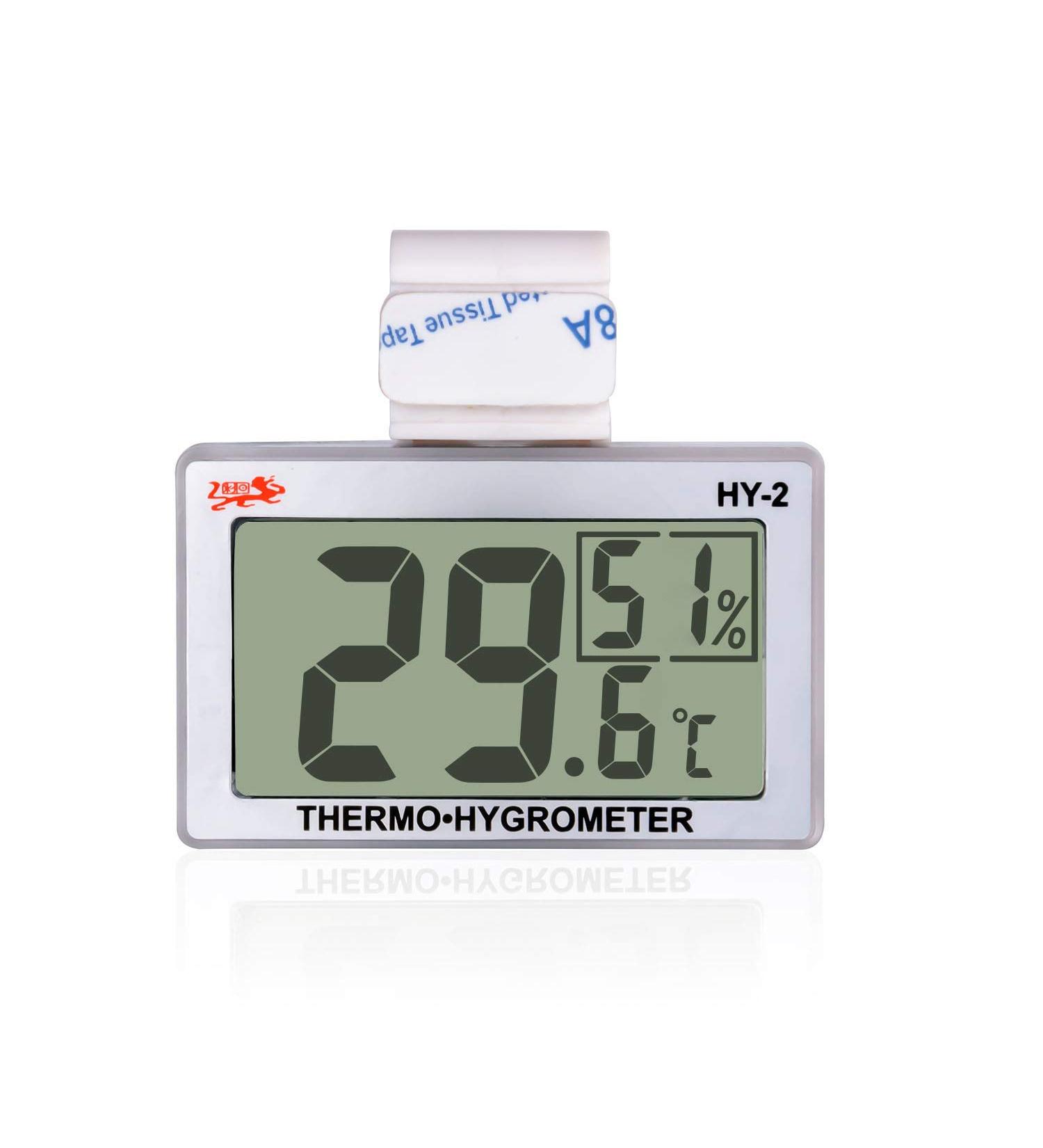 Reptile Thermo-Hygrometer Terrarium Digital Temperature Humidity Gauge for Pet Rearing Box Reptiles Tank Thermometer Hygrometer with Hook and Stick Pad - Buy Online on GoSupps.com