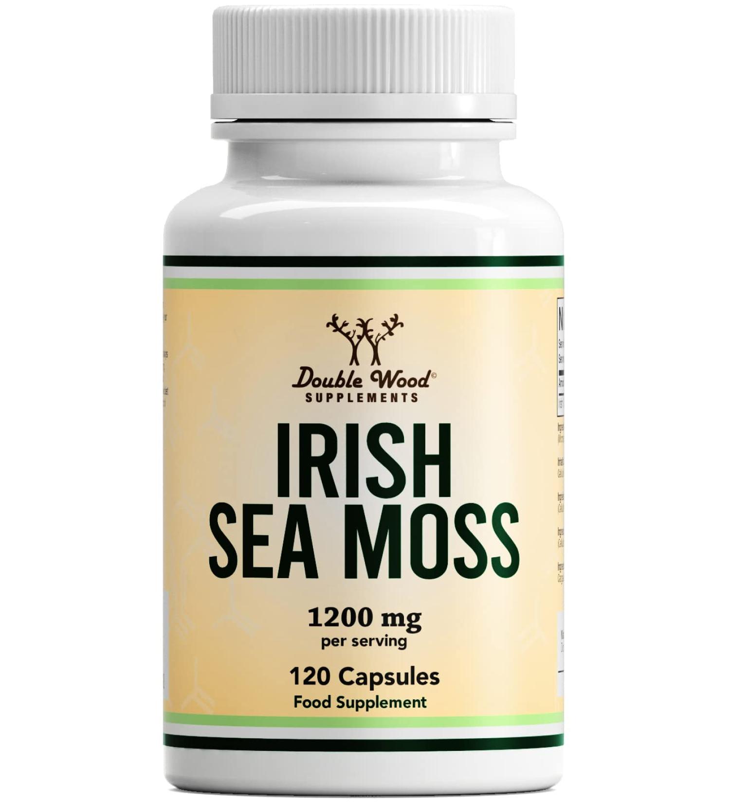 DW Irish Sea Moss Capsules - 120 Count, 1200mg High Strength Supplements - Non-GMO & Gluten Free - Made in UK - Buy Online on GoSupps.com