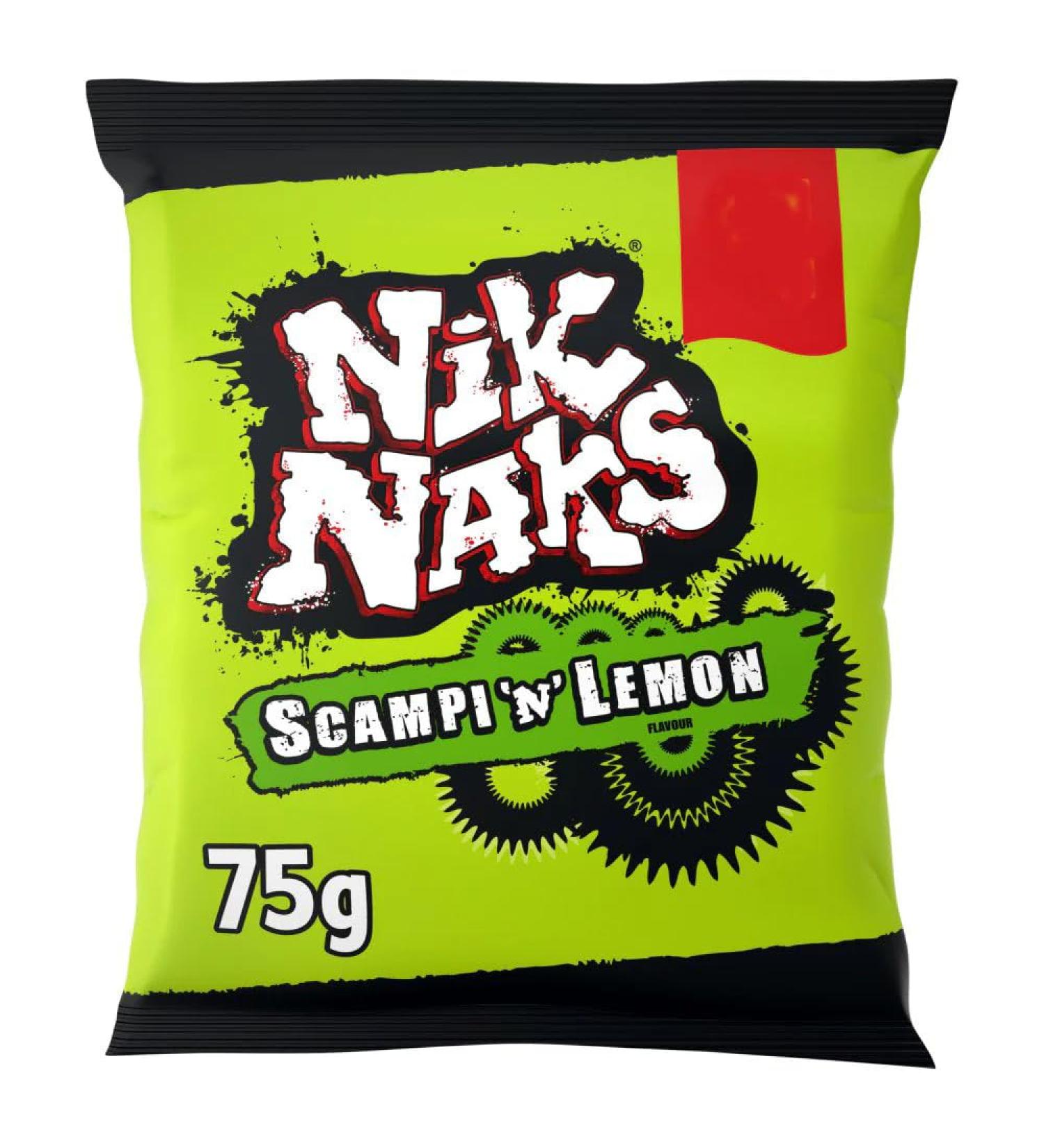Nik Naks Scampi 'N' Lemon Crisps 75g-Food Lemon 1 count (Pack of 1)