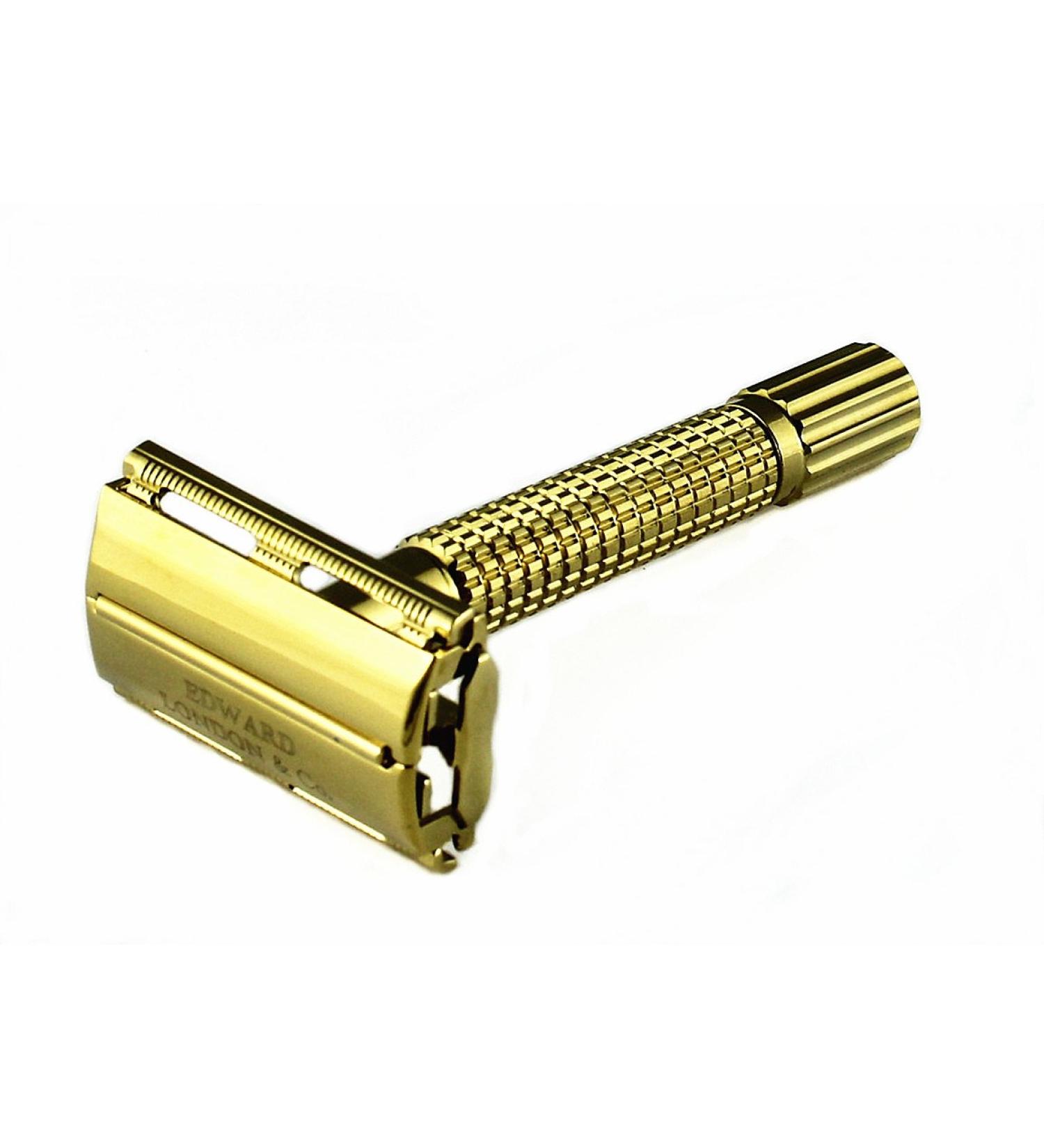 Edward London & Co. Elegant Gold Double Edge Butterfly Safety Razor - Premium Shaving Experience - Buy Online on GoSupps.com