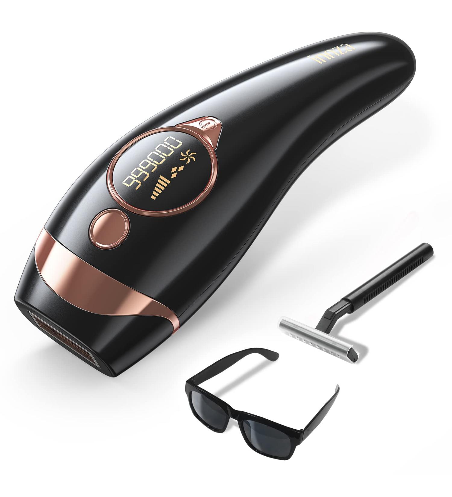 IPL Hair Removal Device for Men & Women - 999 000 Light Impulses for Long-Term Hair Reduction | Suitable for Body Face & Bikini Area (Black) - Buy Online on GoSupps.com
