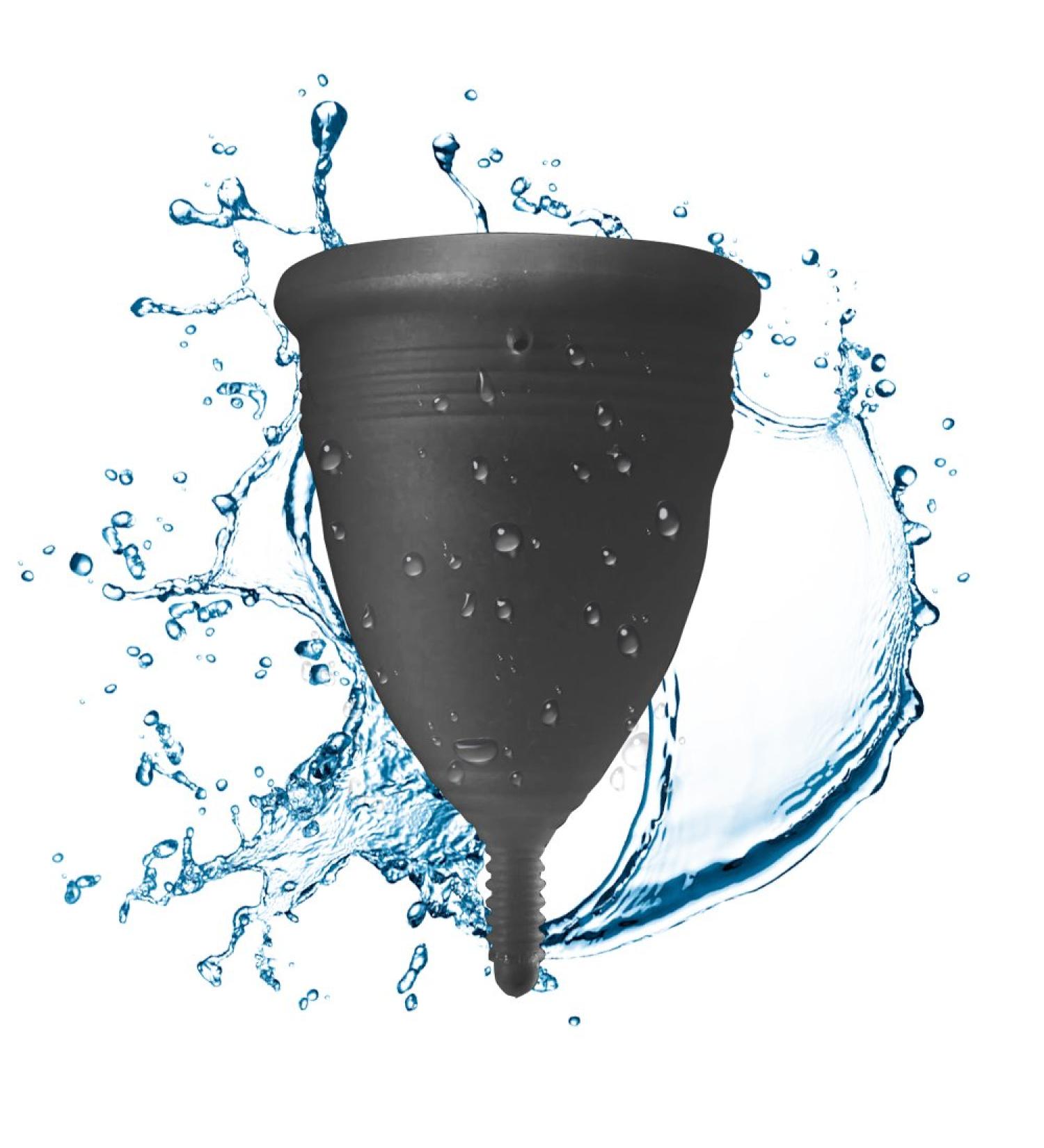 Blossom Menstrual Cup | Eco-Friendly & Reusable Silicone Cup - Say Goodbye to Tampons (Large Black - Buy Online on GoSupps.com