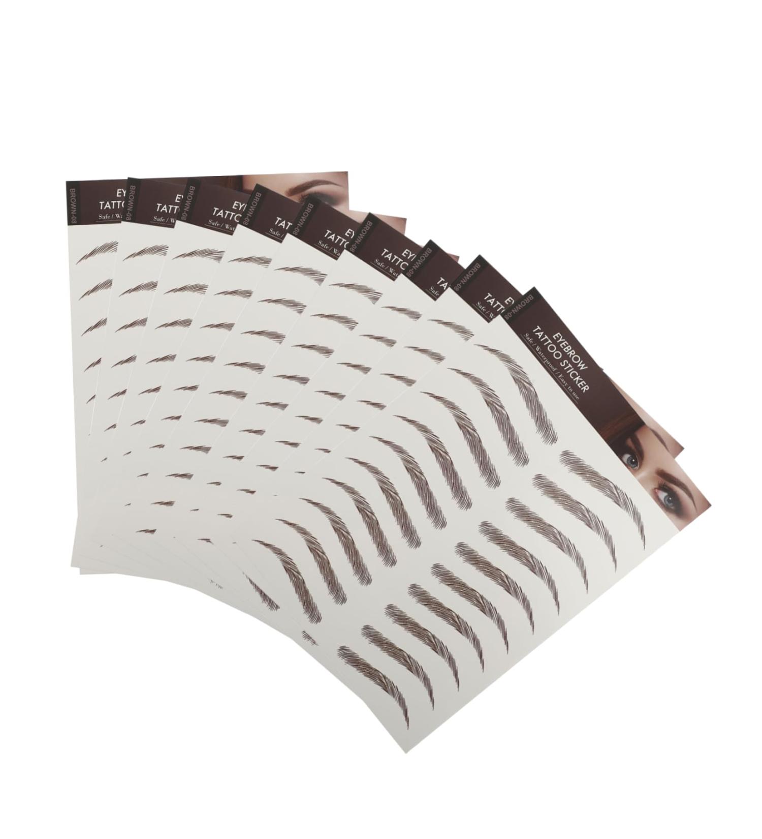 POPETPOP 9 Sheets Waterproof Eyebrow Stickers False Eyebrows for Women Imitation Eyebrow Natural Cosmetic 6d - Buy Online on GoSupps.com