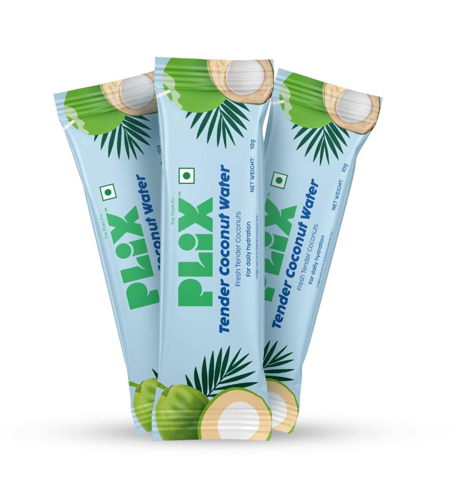 PLIX THE PLANT FIX Tender Coconut Water Premix Powder Pack of 30 Sachets with Natural Electrolytes for an Instant Energy fix and easy Digestion Nariyal Paani for Daily Hydration & Healthy Skin - Buy Online on GoSupps.com