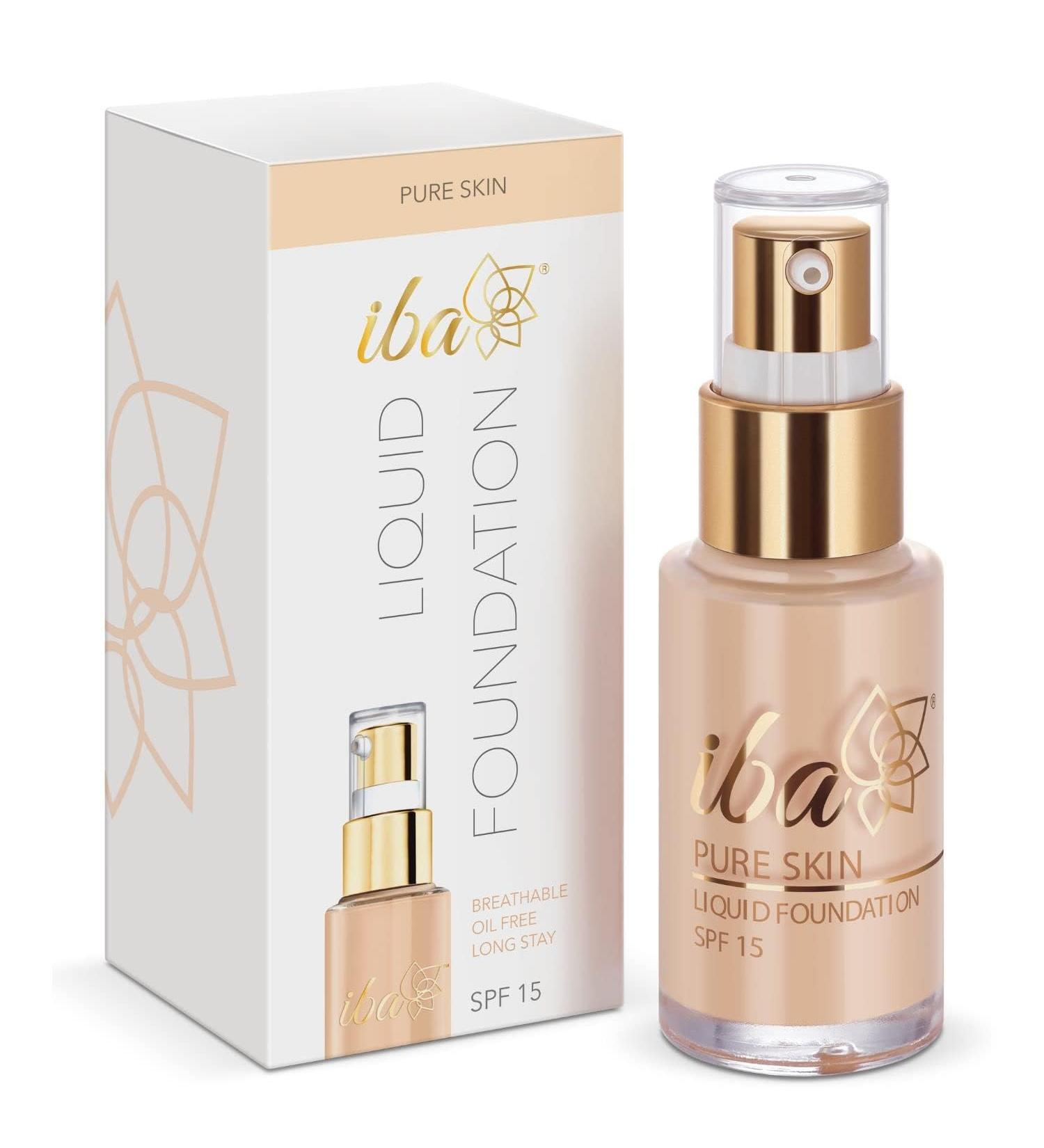 I-b'a Pure Skin Liquid Foundation - Ivory Fair 30ml | Full Coverage l Long Lasting | Lightweight l Oil Free Dewy Finish | SPF 15 | Halal Certified & Vegan Makeup - Buy Online on GoSupps.com