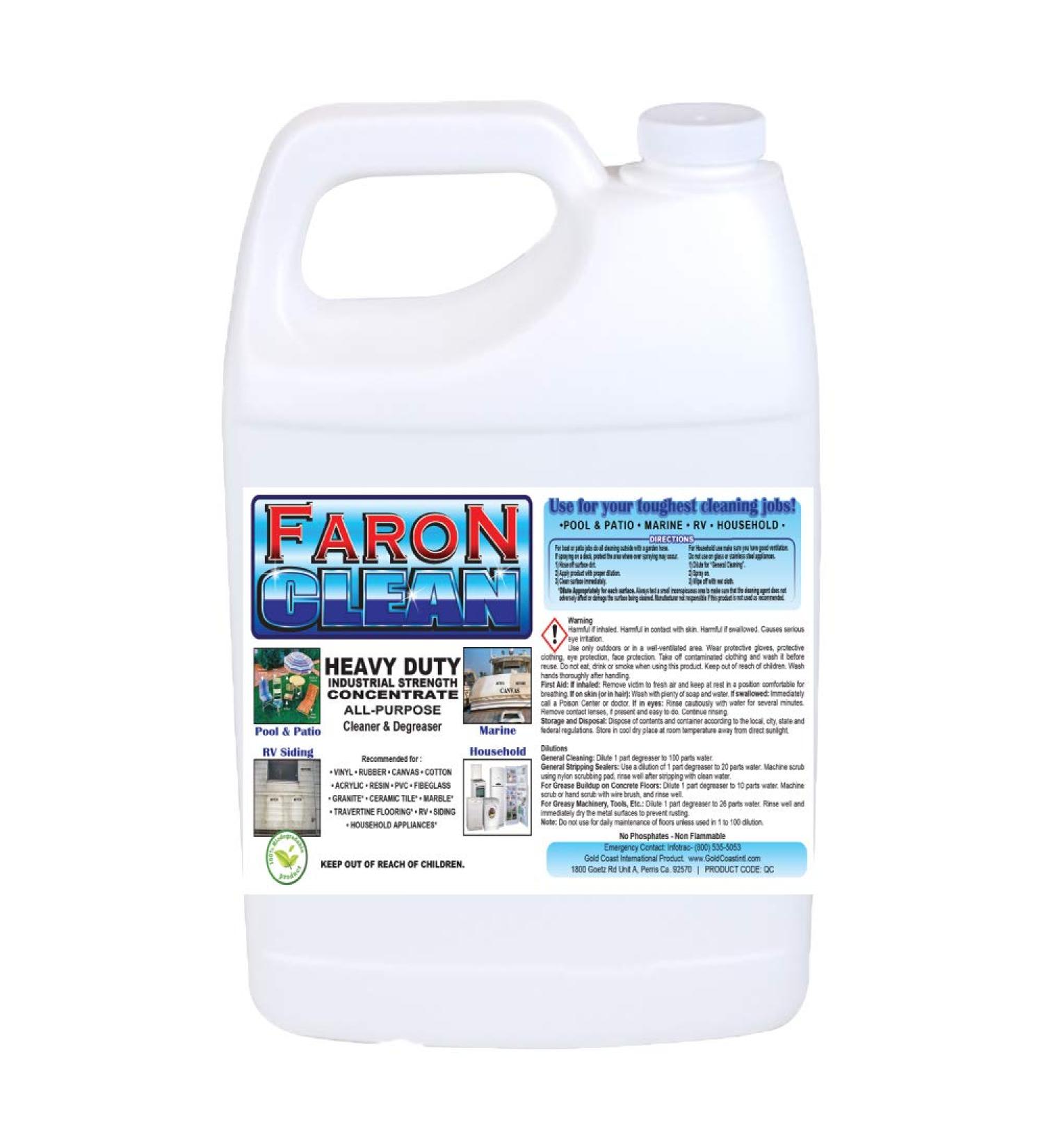 FaronClean Pool and Patio Furniture Cleaner-One Gallon Bottle 128 Ounce
