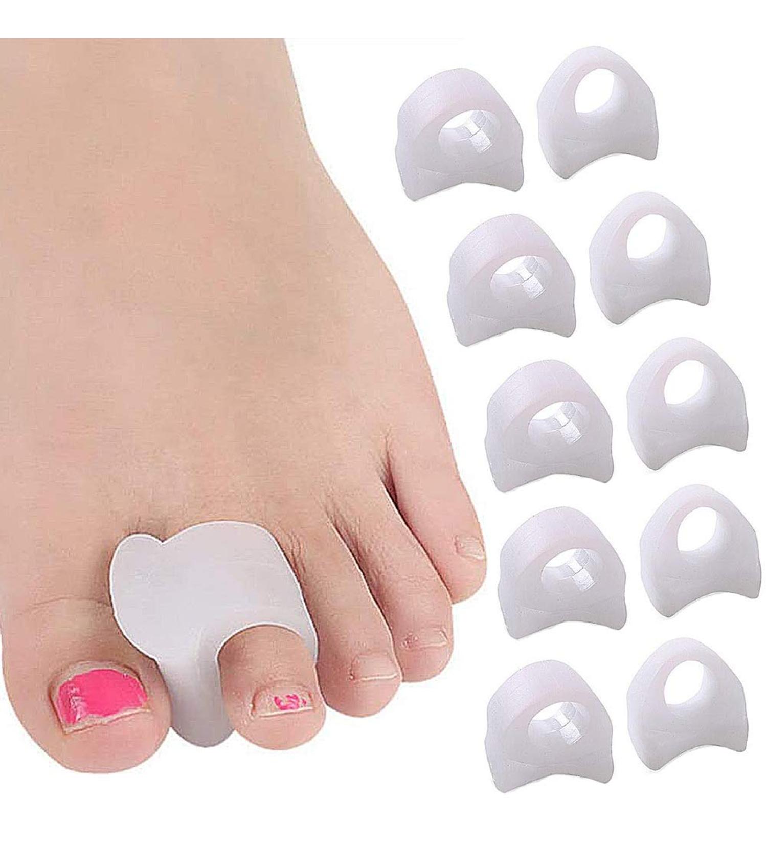 Toe Spreader & Orthosis - 5 Pairs Soft Silicone Separator for Pain Relief After Yoga | Small & Older Toes - Buy Online on GoSupps.com