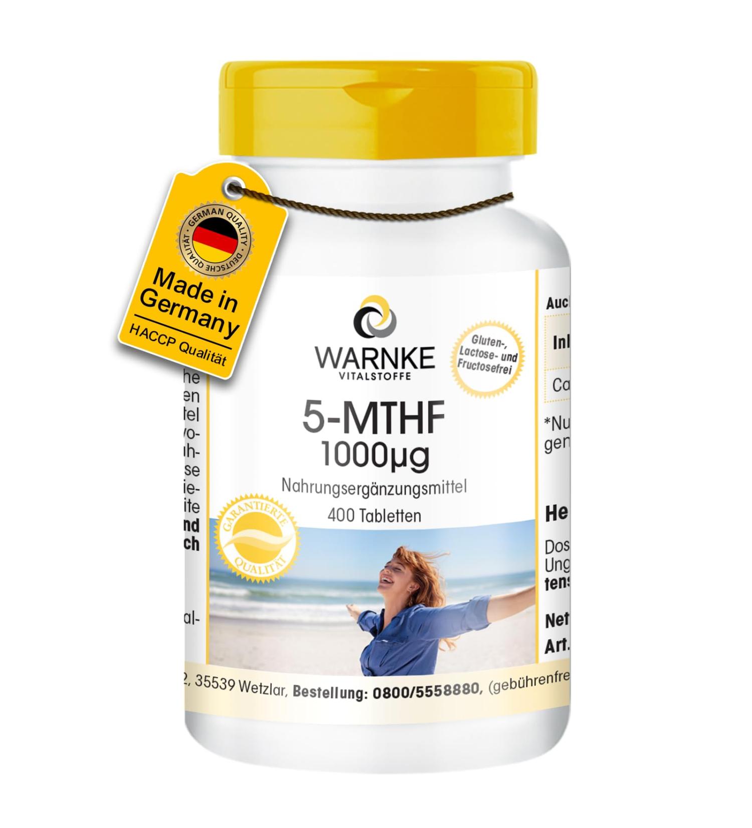 WARNKE VITAL SUBSTANCES 5MTHF 1000 g 400 tablets CalciumL methpholate HOGE DOGHT German pharmacy quality vegan Warnke Vitex - Buy Online on GoSupps.com