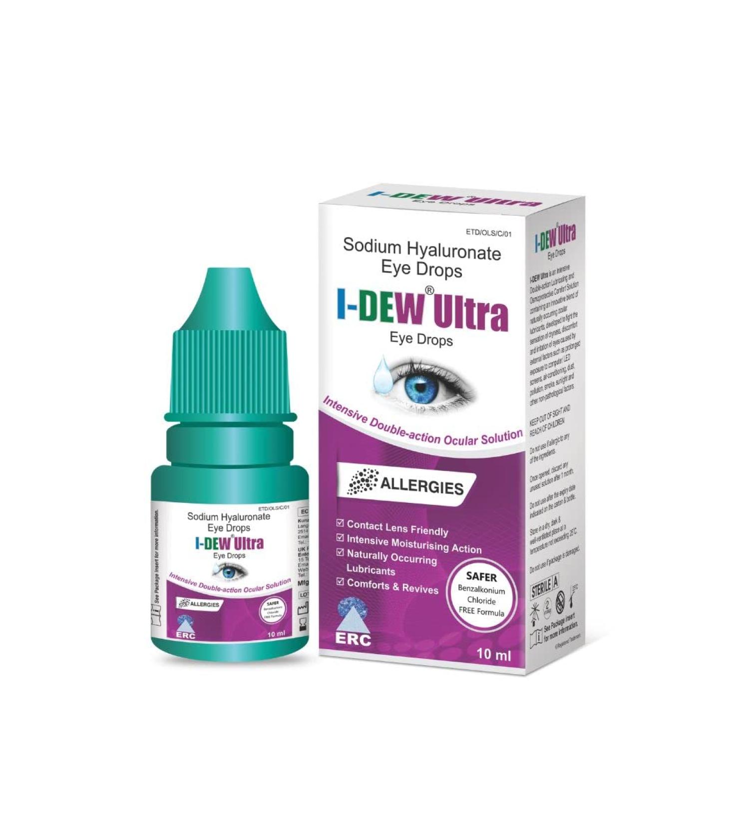 I-Dew Ultra Allergy Eye Drops | Preservative-Free for Dry Eyes & Allergies | 10ml (Pack of 1) - Buy Online on GoSupps.com