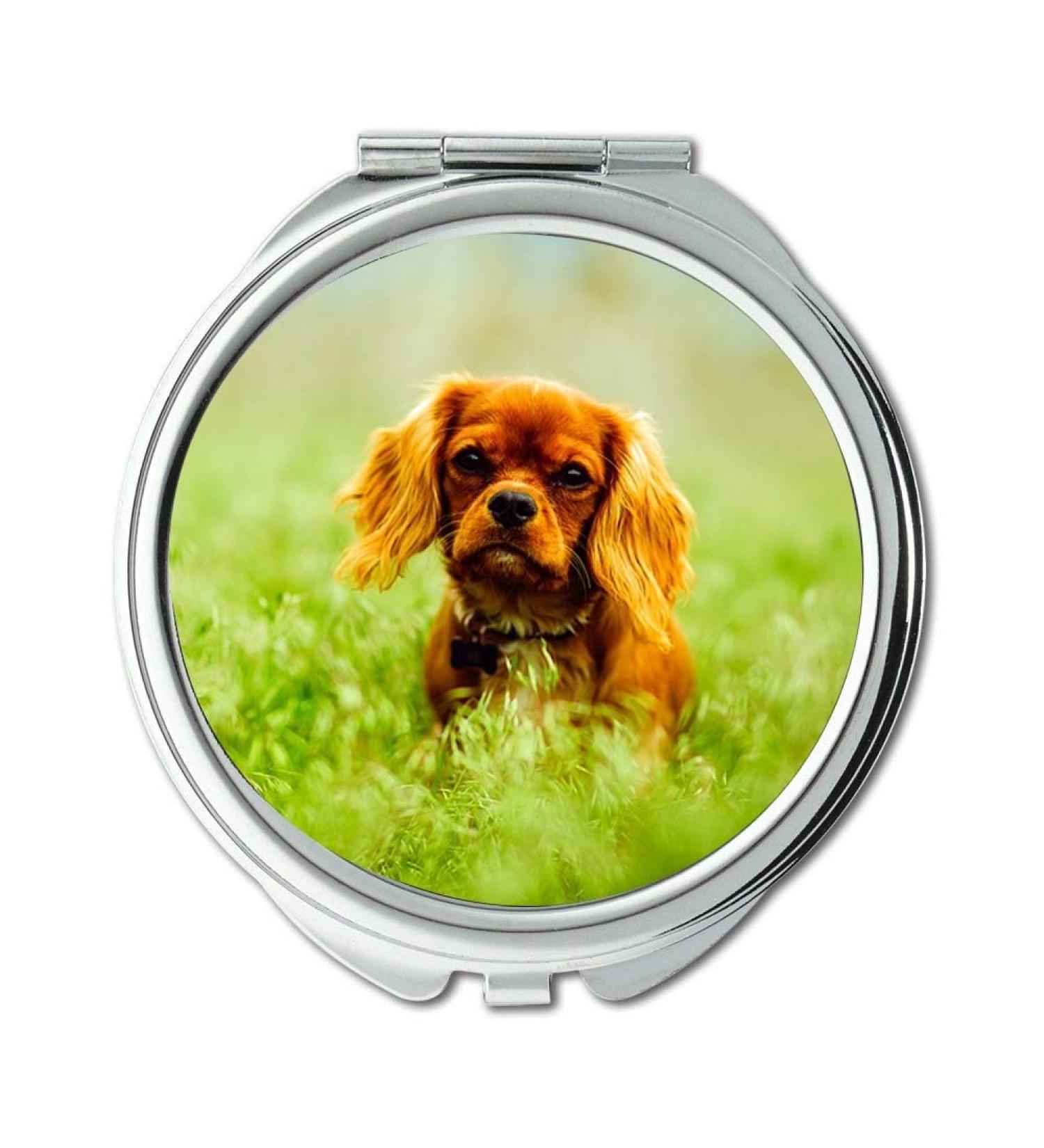 Mirror Travel Mirror Puppy Dog Animal Domestic Adorable Cute Landscape Pocket Mirror portable mirror - Buy Online on GoSupps.com