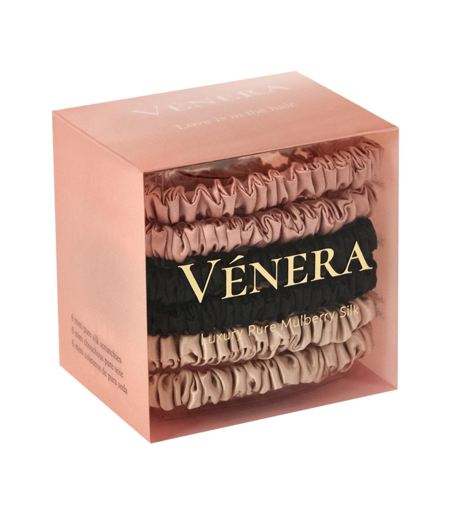 NERA Silk 100% Pure Mulberry Silk Scrunchies - 6 Pack Hair Ties for Anti-Crease & Breakage - Oeko-Tex Certified - Luxury Small Silk Scrunchies (Black-Caramel-Pink) - Buy Online on GoSupps.com