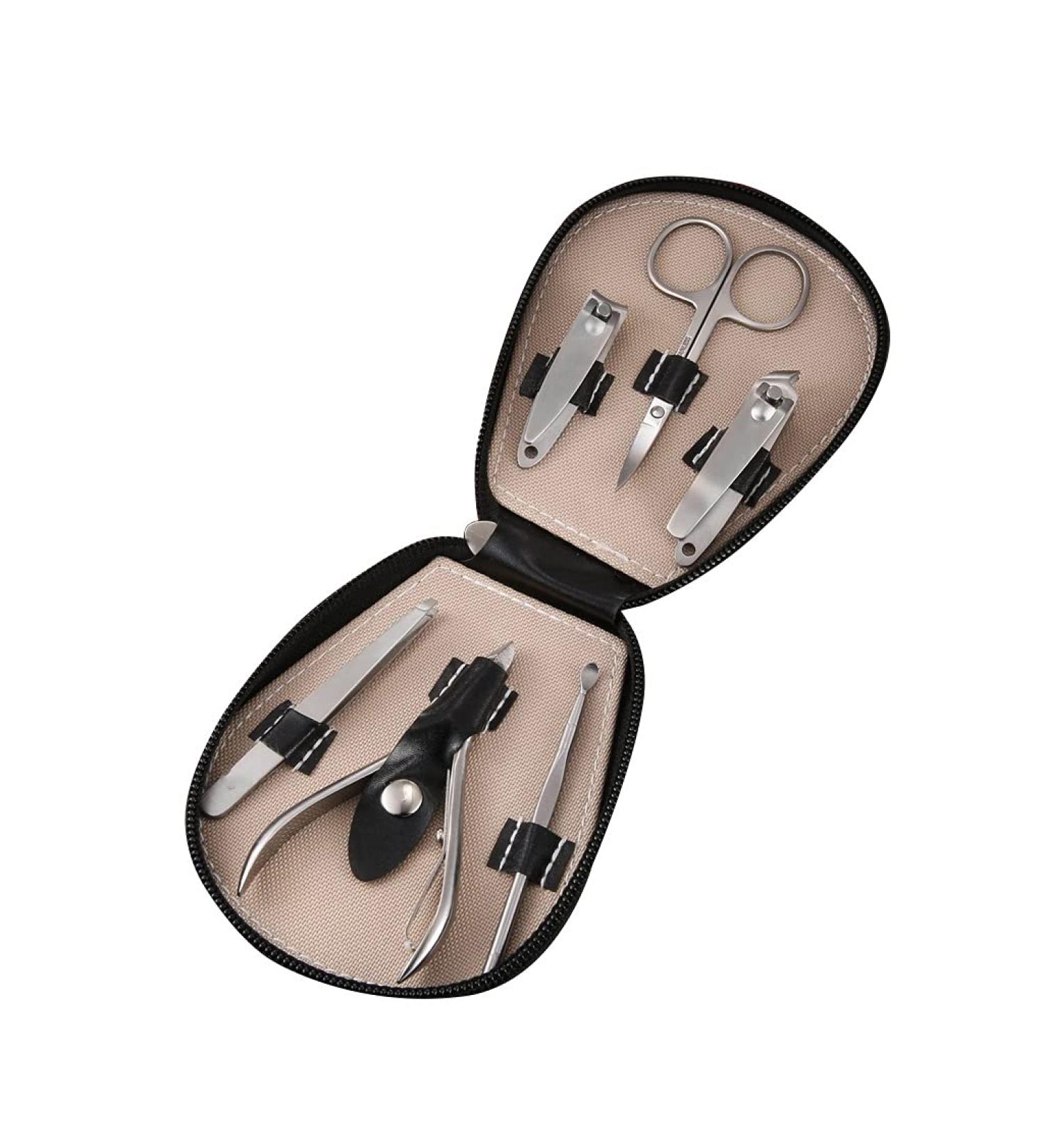 Manicure Kit Stainless Steel Manicure Clippers Nail Clippers Set Portable 8 Pieces Red Man and Woman Nail Clippers Kit - Buy Online on GoSupps.com