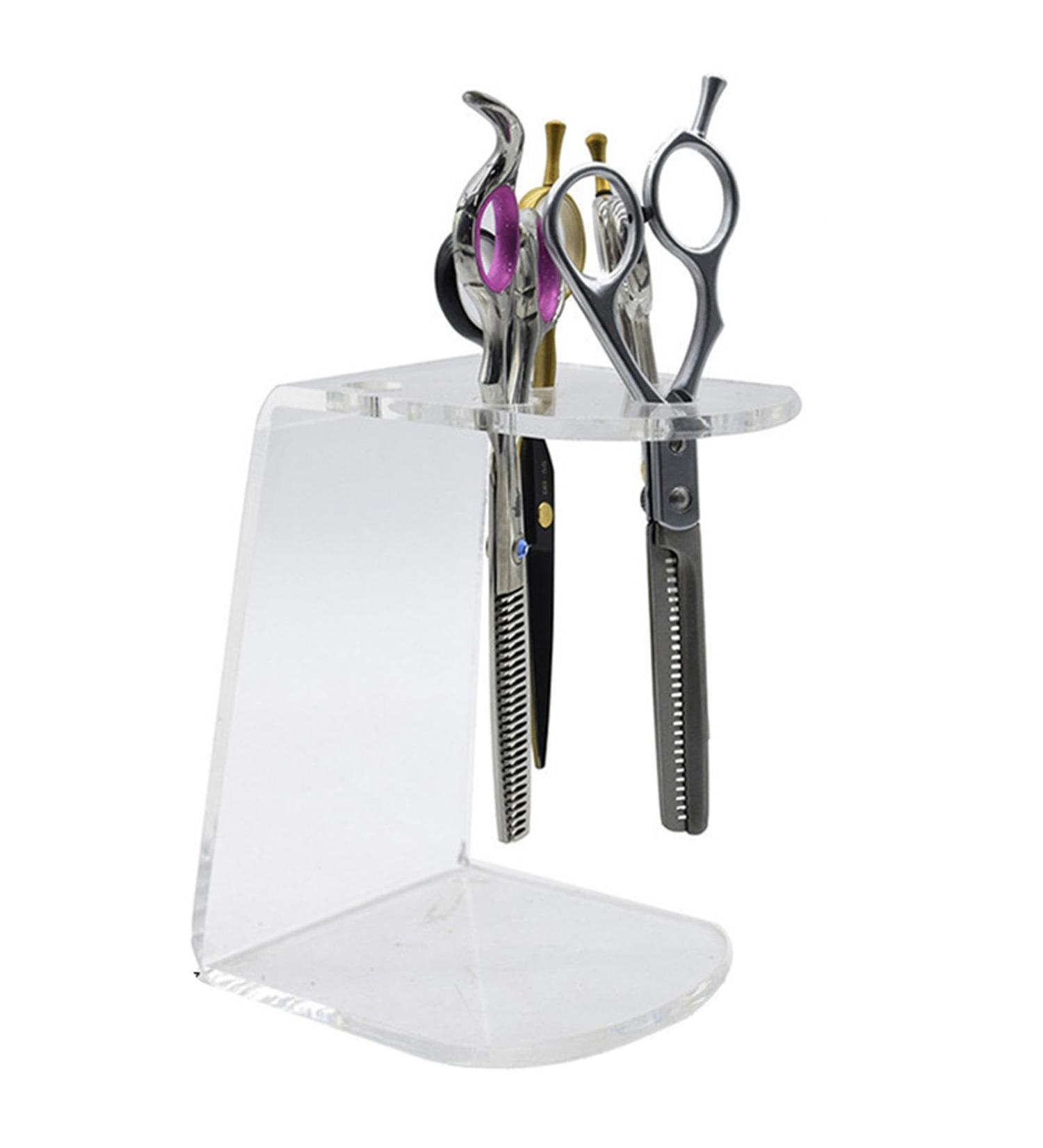 Scissors Rack Acrylic Salon Shears Rack - Groomer Scissor Stand Hairdresser Organizer- Clear 6 Holes Stylist Tool Rack for Barber Shop Home - Buy Online on GoSupps.com
