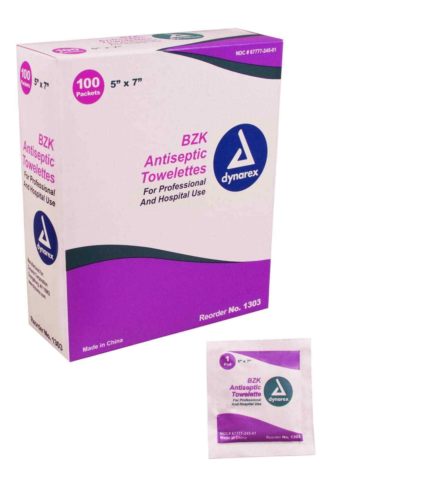 BZK Antiseptic Towelettes 1303 - 100 Pack - Buy Online on GoSupps.com