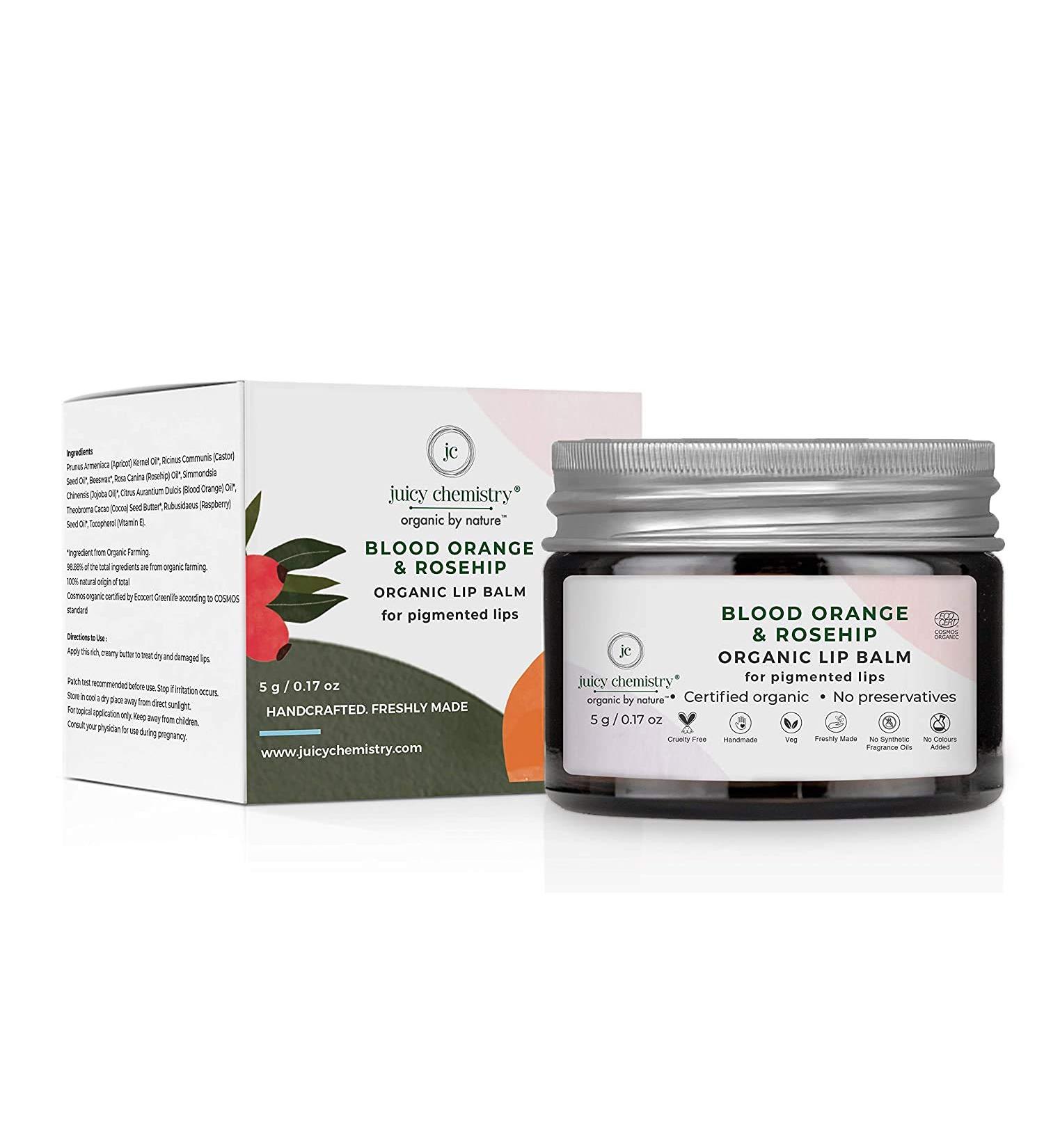 Dharma Juicy Chemistry Blood Orange & Rosehip Organic Lip Balm - Nourishing Balm for Pigmented & Chapped Lips | 5 GM - International Shipping Available - Buy Online on GoSupps.com