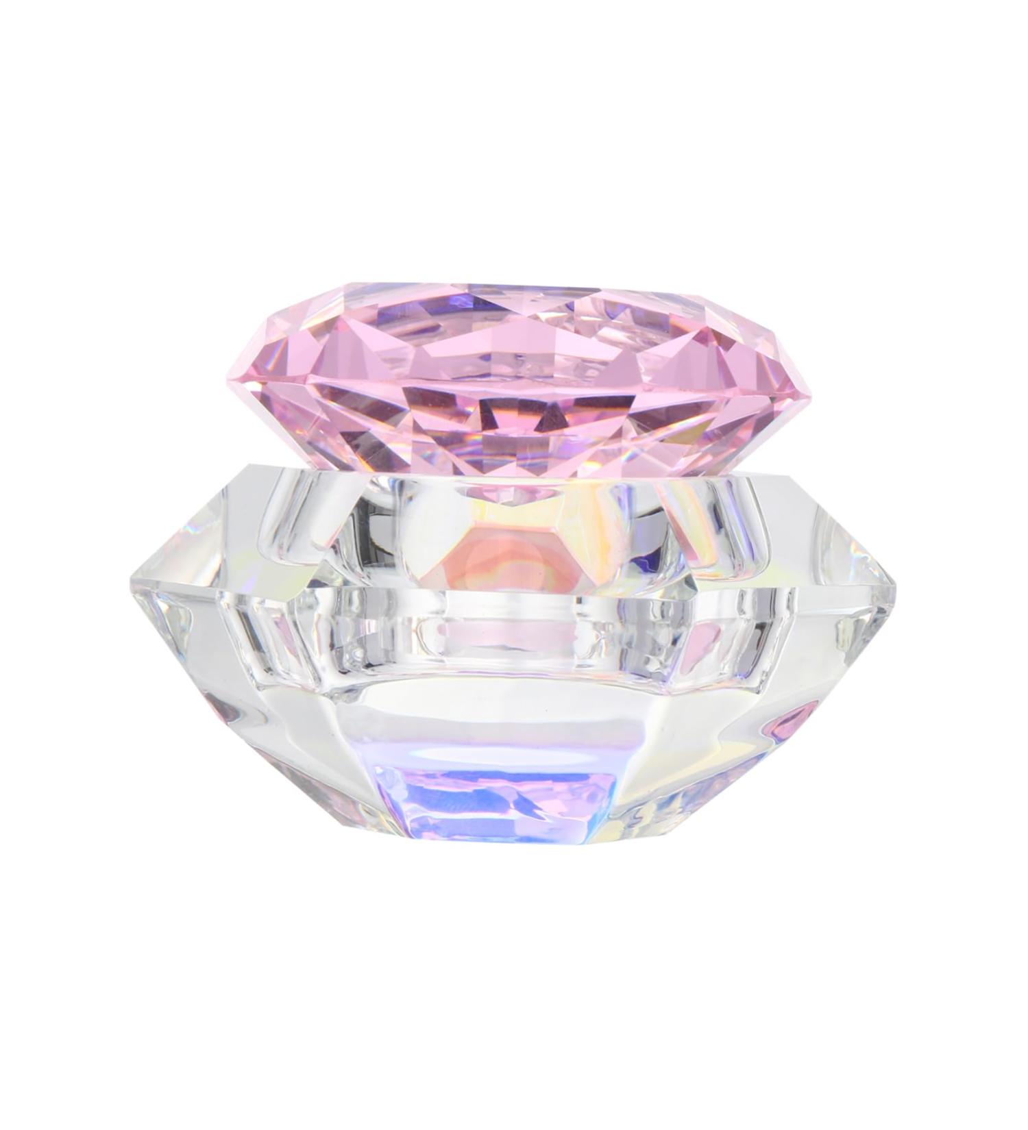 NUSITOU 1pc Nail Art Crystal Cup Mini Dappen Dish Glass Containers Glass Nail Art Cup Clear Container with Lid Glass Dappen Cup Small Containers with Lids Liquid Crystal Art Glass Love Cup 7.5x6cm Pink - Buy Online on GoSupps.com