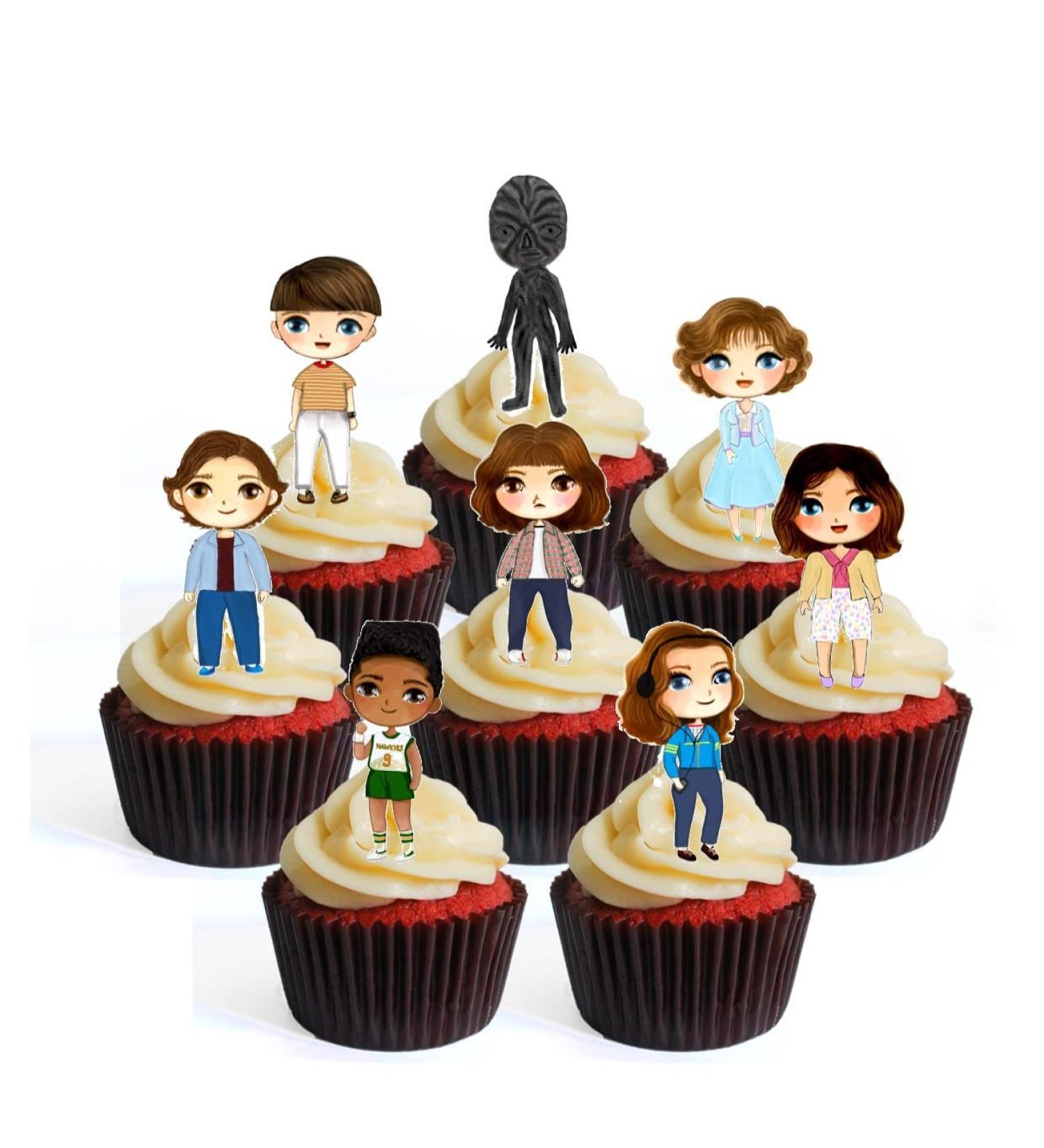 30 Strange Kids Theme #4 Edible Cupcake Toppers - FULL SET - 16 Characters! Stand Up Wafer Cake Decorations - Buy Online on GoSupps.com