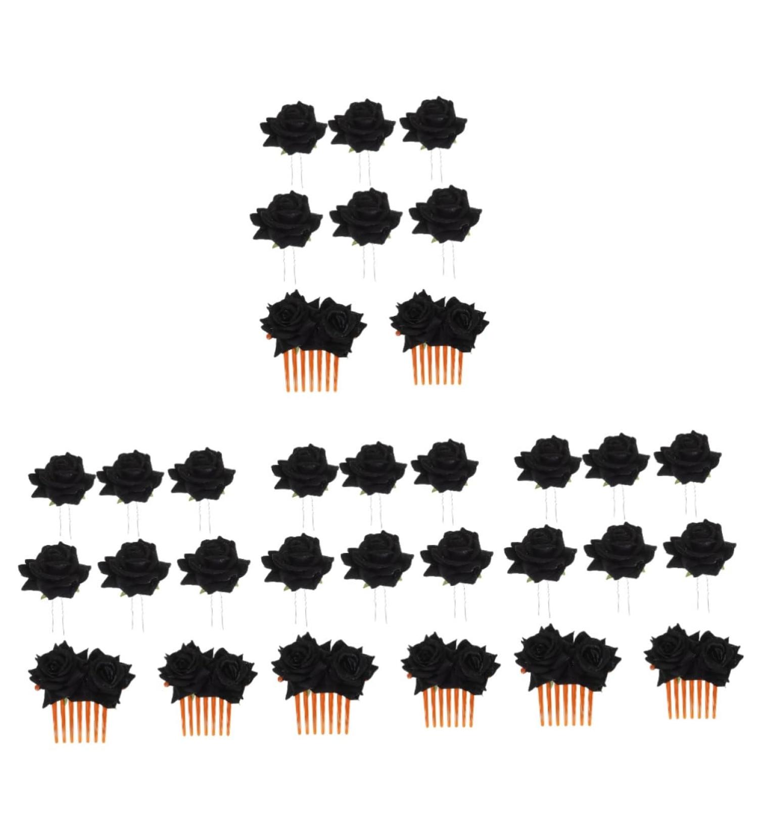 Beavorty 4 Sets rose hair clip rose hair clips for women rose hairpin for women Hair Side Combs floral hair clip bride accessories Bride Hairpin iron rose color Miss Red rose - Buy Online on GoSupps.com