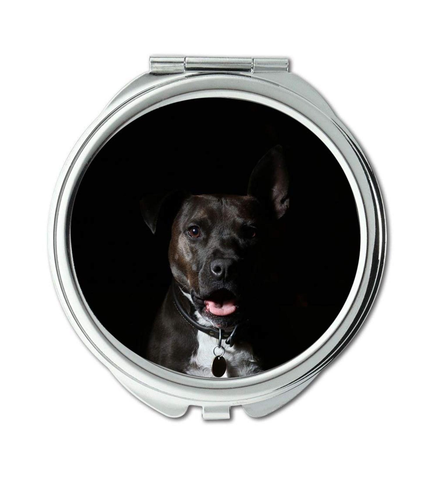 YENDOSTEEN Mirror Compact Mirror Animal Dog Black Canine Pet Gloomy Dark Portrait Pocket Mirror portable mirror - Buy Online on GoSupps.com