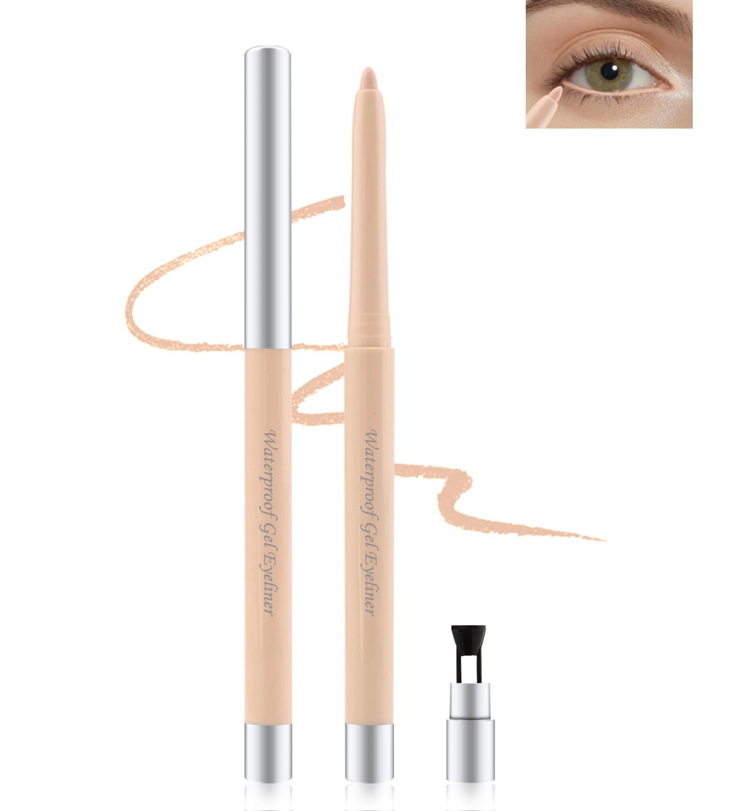 Nude Waterline Eyeliner Pencil Cream Gel Eyeliner Waterline Waterproof Smudge-Proof Long-Wearing Intense Color Retractable Eye Liner Brightener Pen Smooth Eye Makeup for women Built-in Sharpener 03# Nude - Buy Online on GoSupps.com