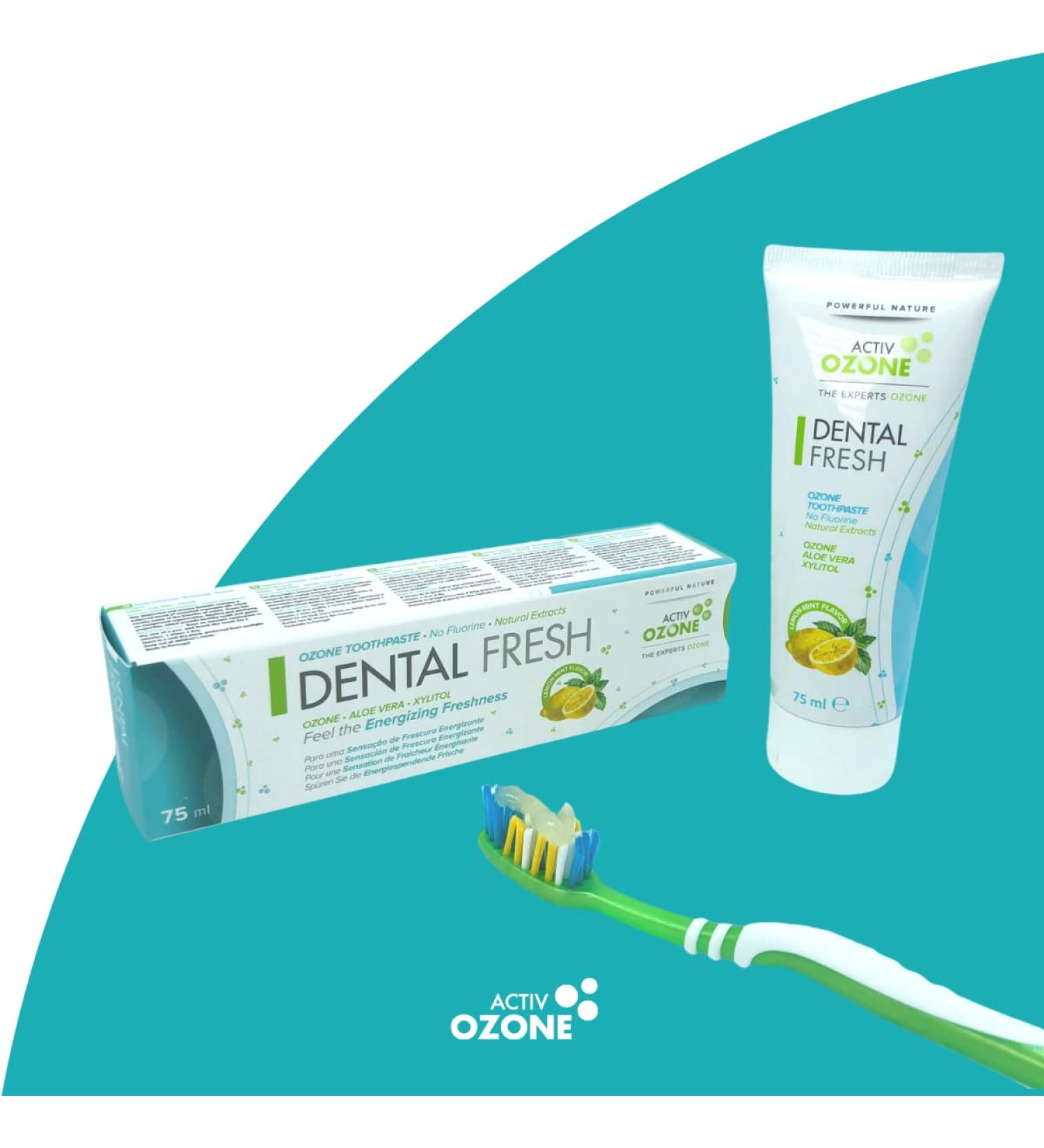 ActivOzone Ozone Dental Fresh Toothpaste - Fluoride-Free with Olive & Sunflower Oil Aloe Vera & Mint - 75ml - International Shipping Available - Buy Online on GoSupps.com