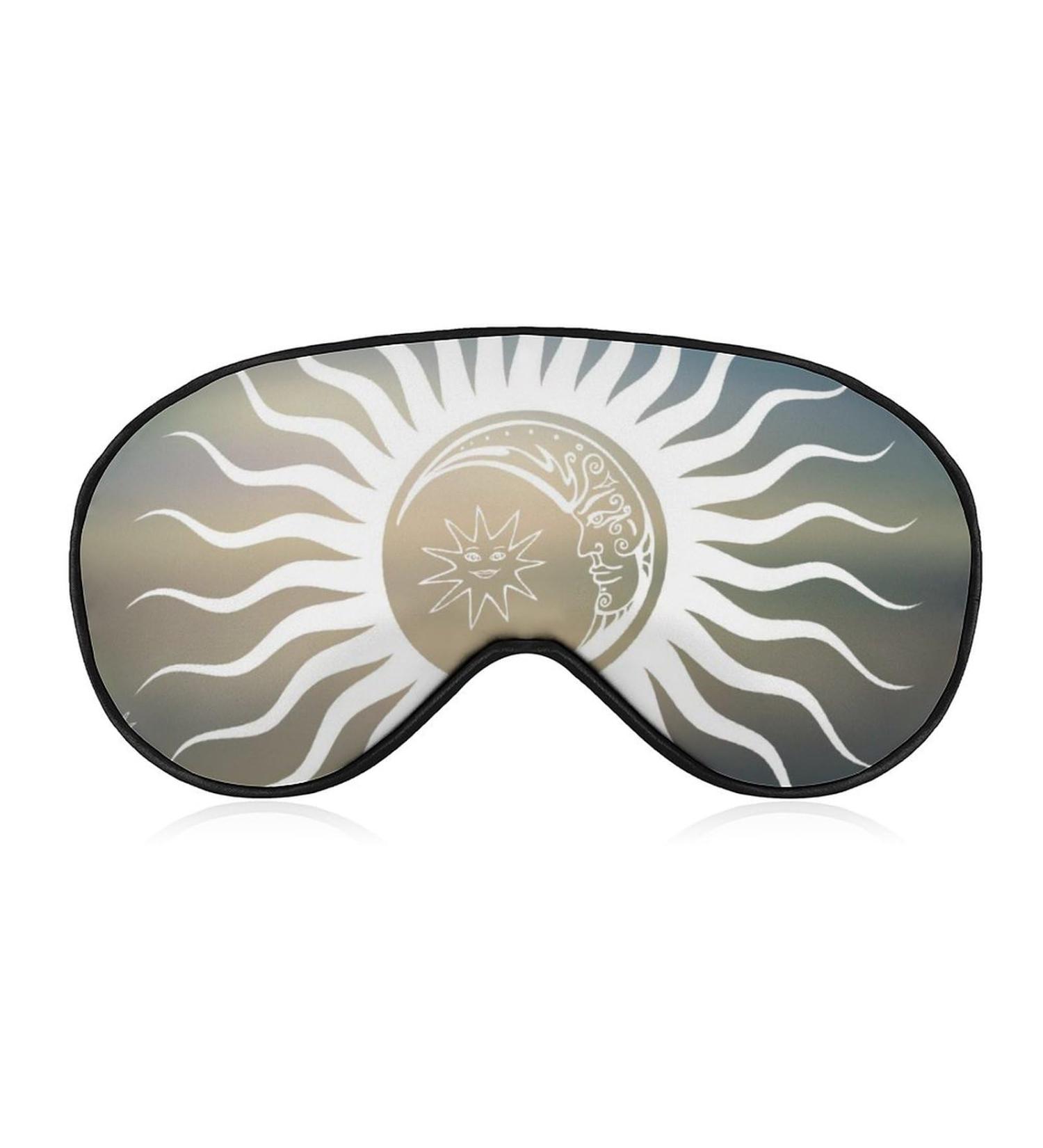 Sun and Moon Design Sleep Mask - Adjustable Strap Eye Cover for Sleeping, Blocking Light - Men and Women, Night Travel Nap - Buy Online on GoSupps.com