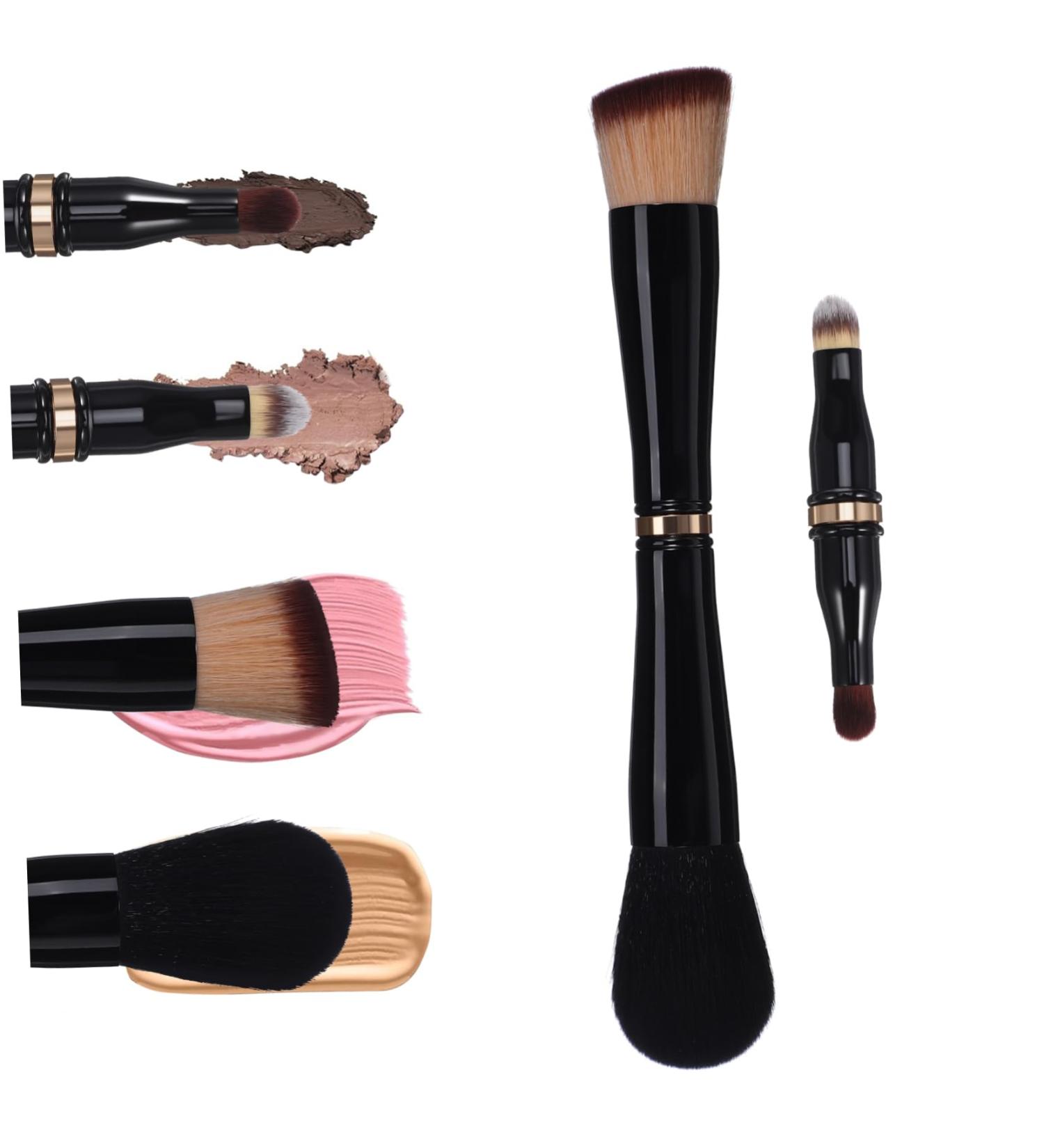 Travel Makeup Brushes Set | 4-in-1 Dual-Sided Applicator | Premium Cosmetics Tools for Face & Powder - Buy Online on GoSupps.com