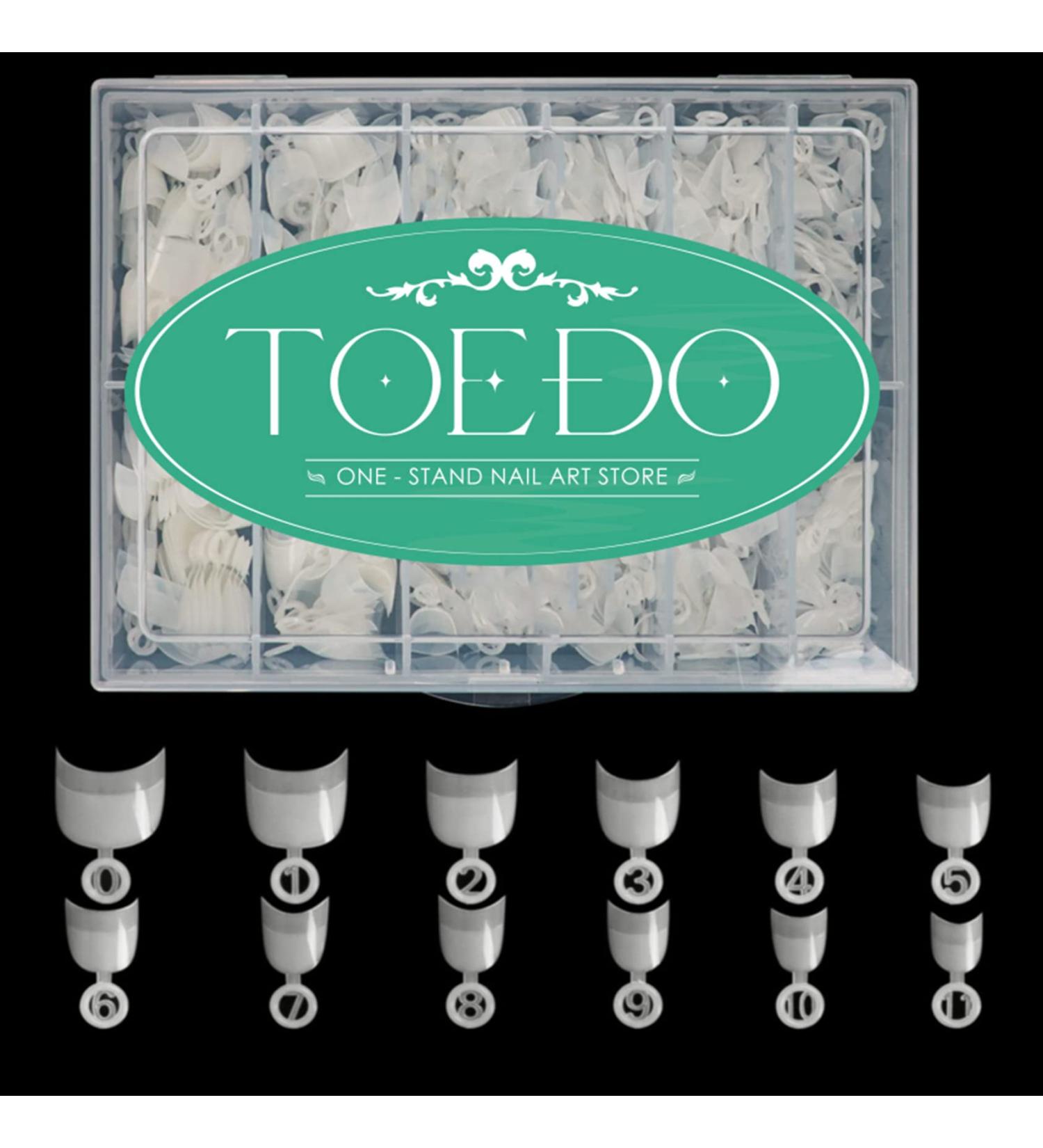 TOEDO Short False Nail Tips - 600PCS Half Cover Acrylic Oval Shaped Nails with Case - DIY Nail Art Kit - 12 Sizes - Buy Online on GoSupps.com