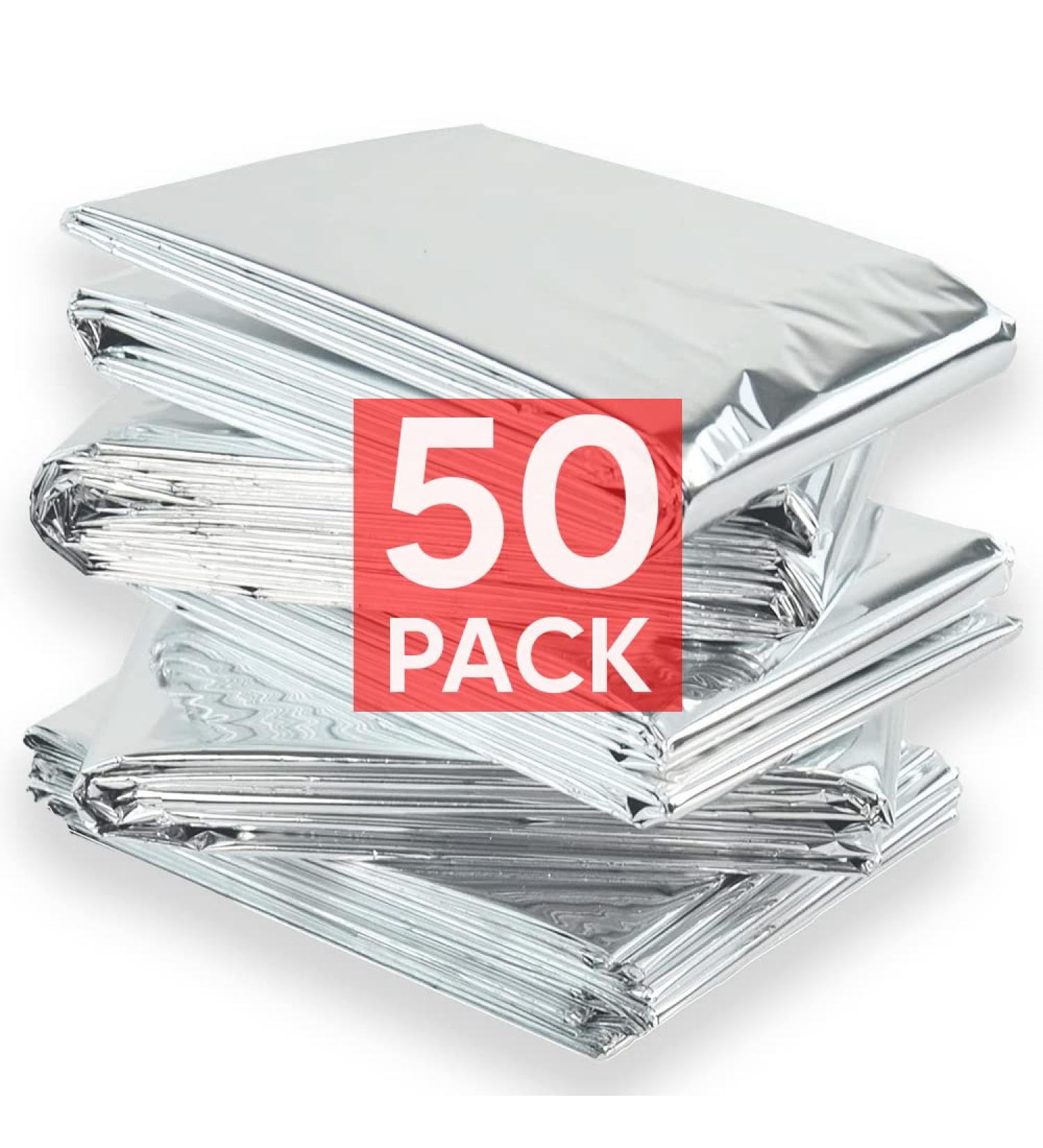 Altland 50 Pack Emergency Blankets - Individually Packaged Silver Mylar Blankets - Buy Online on GoSupps.com