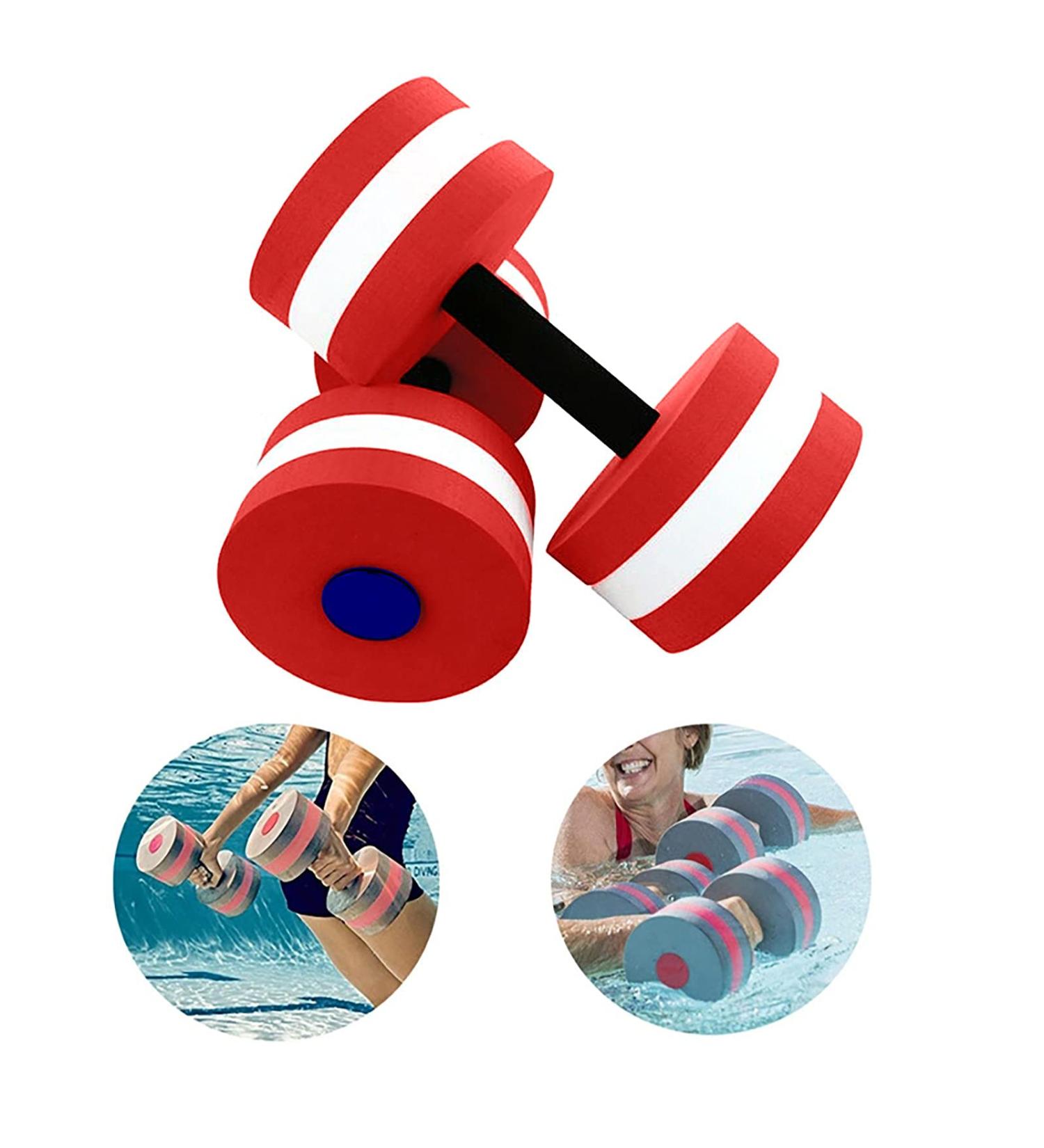 1 Pair Water Dumbbells Set for Aquatic Exercise & Weight Loss | Foam Pool Resistance Aerobics Weights - Red - Buy Online on GoSupps.com