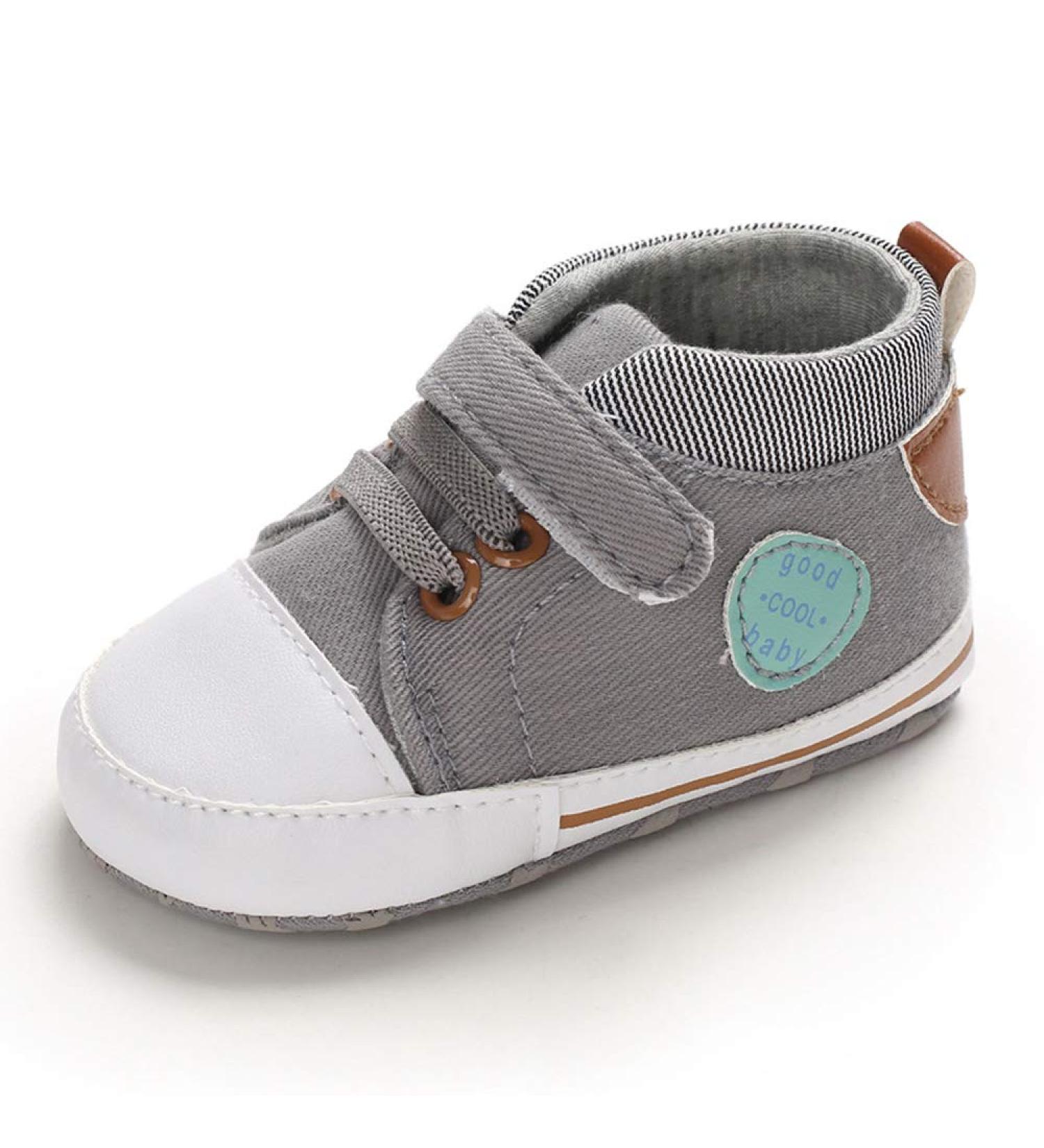 MASOCIO Baby Boy First Walking Shoes | Soft Sole Anti-Slip Prewalker 6-12 Months Gray - Buy Online on GoSupps.com