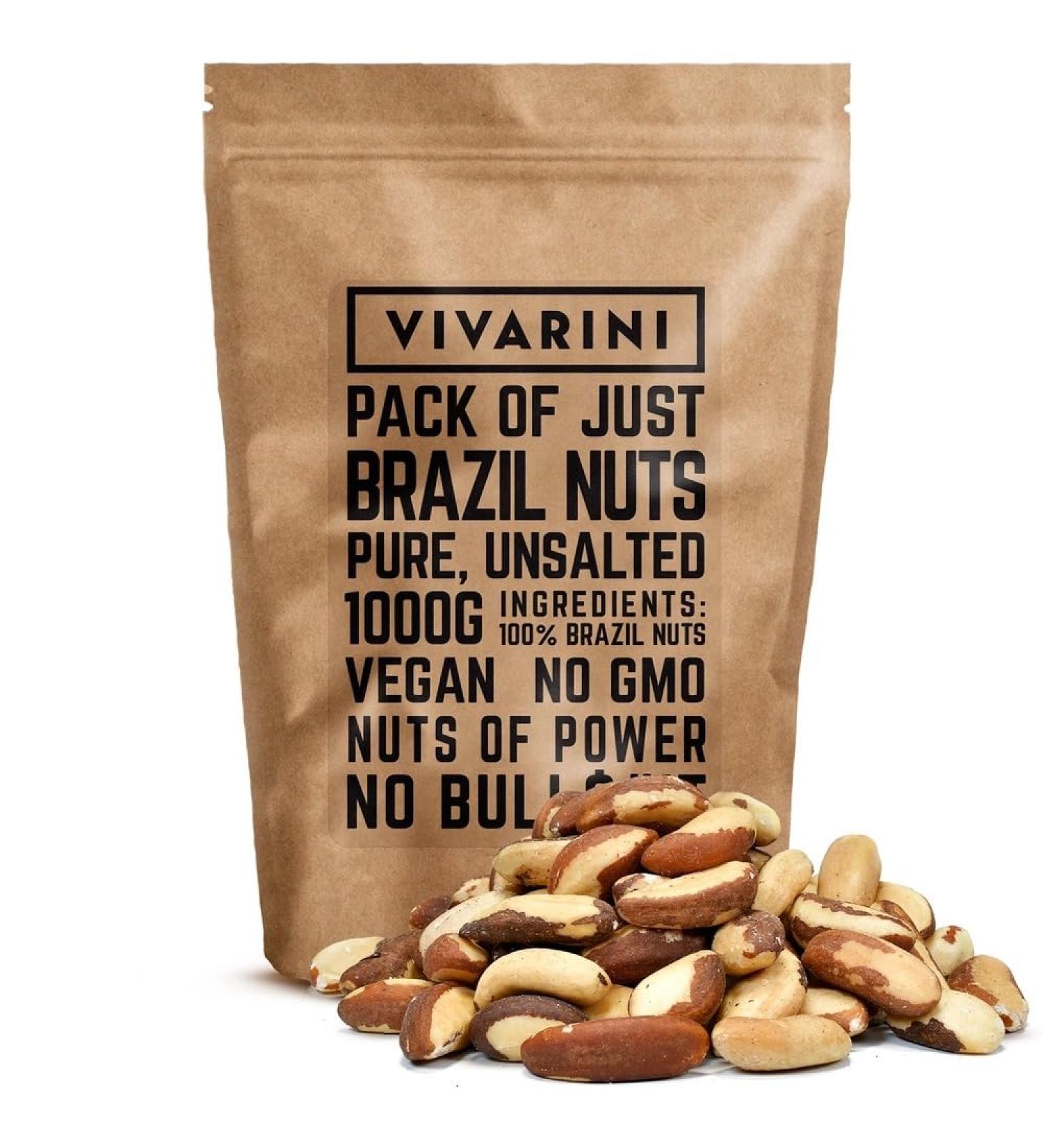 Vivarini Brazil Nuts 1kg | Wonderful delicate taste | Healthy snack | Addition to dishes and desserts | Valuable source of nutrients | 1000g - Buy Online on GoSupps.com
