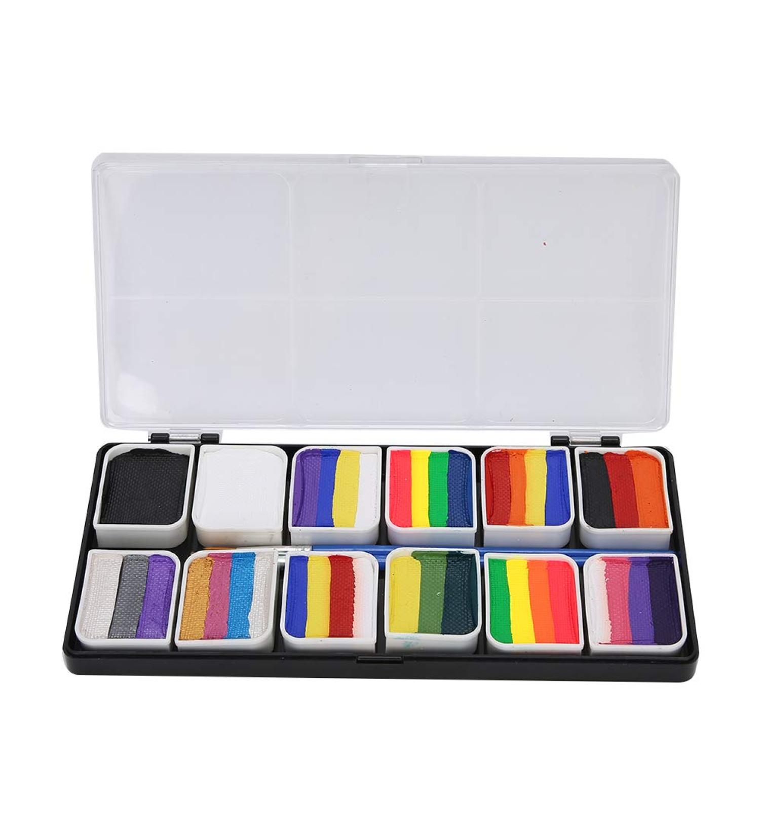 12 Colors Face & Body Paint | Water-Based Halloween Makeup & Game Art Pigment - Shop Now - Buy Online on GoSupps.com