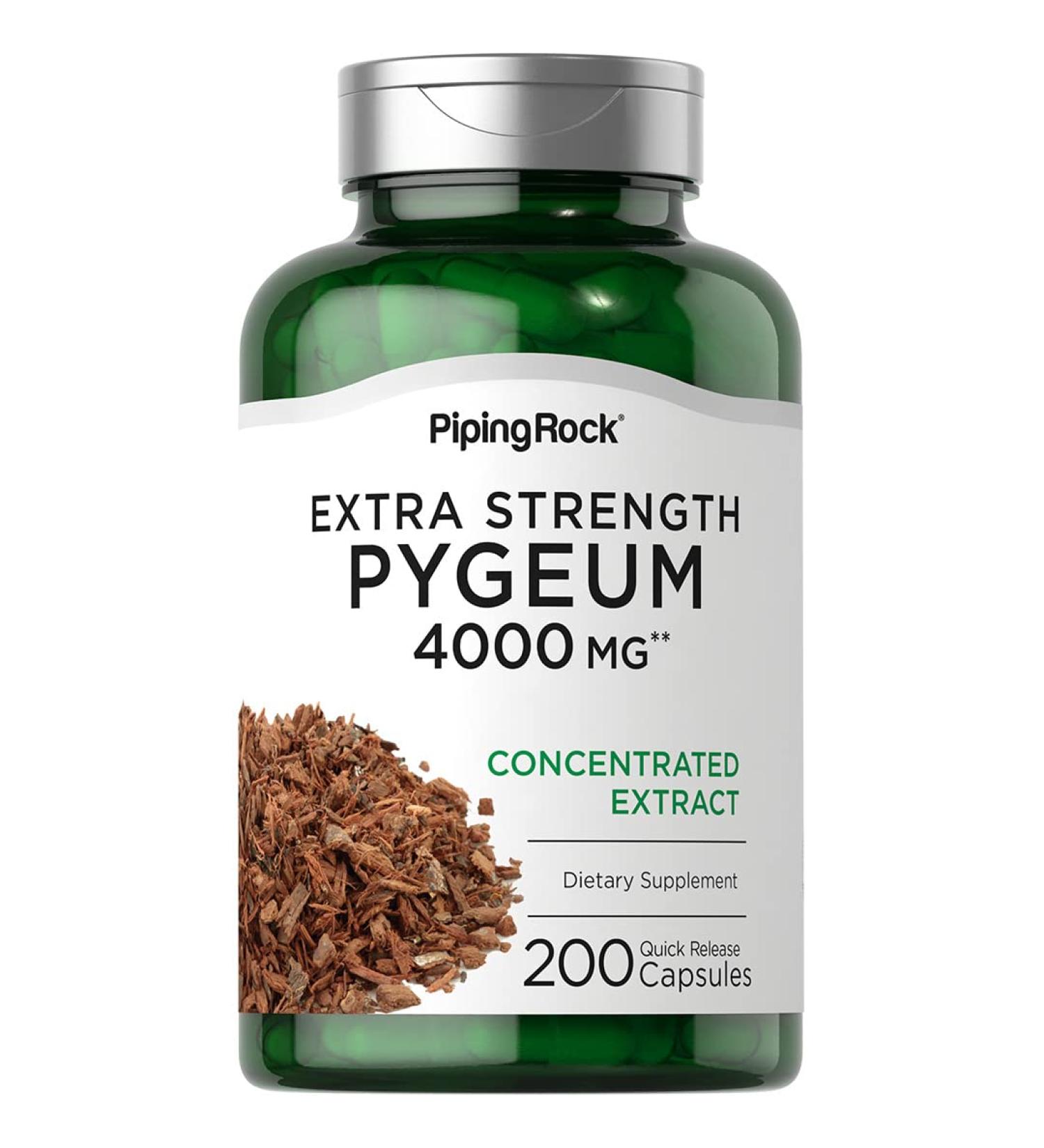 Pygeum Africanum Extract 4000mg | 200 Capsules | Piping Rock Extra Strength Supplement - Buy Online on GoSupps.com