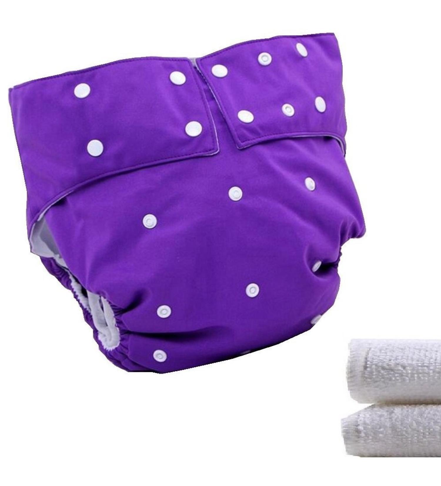 LukLoy Adult Cloth Diapers with Inserts | Incontinence Care | Dual Opening Pocket | Adjustable Reusable Leakfree | Purple - Buy Online on GoSupps.com