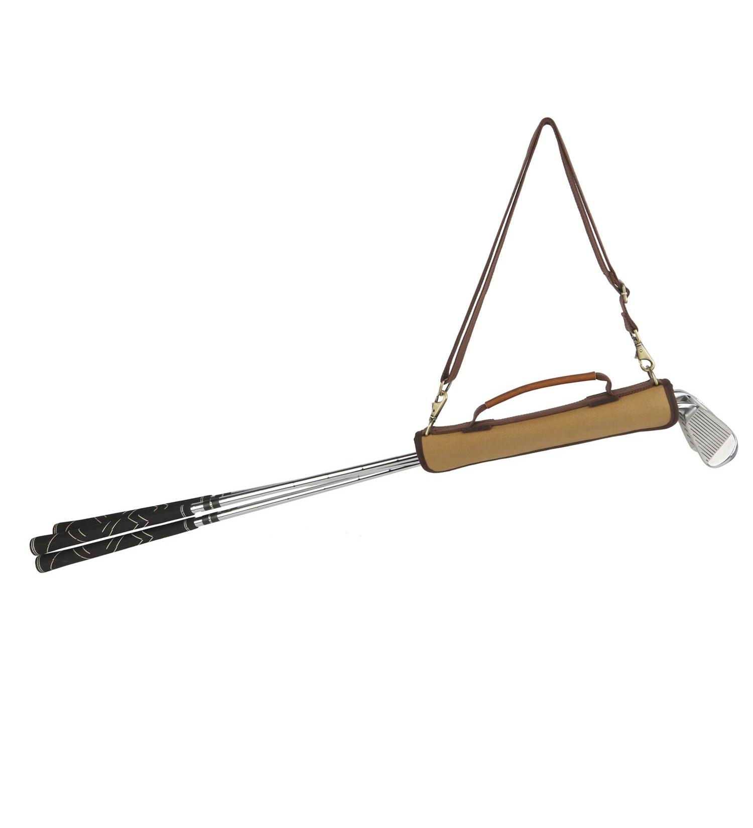 TOURBON Canvas Mini Golf Carry Sunday Bag - Lightweight Training Case (Khaki) - Buy Online on GoSupps.com