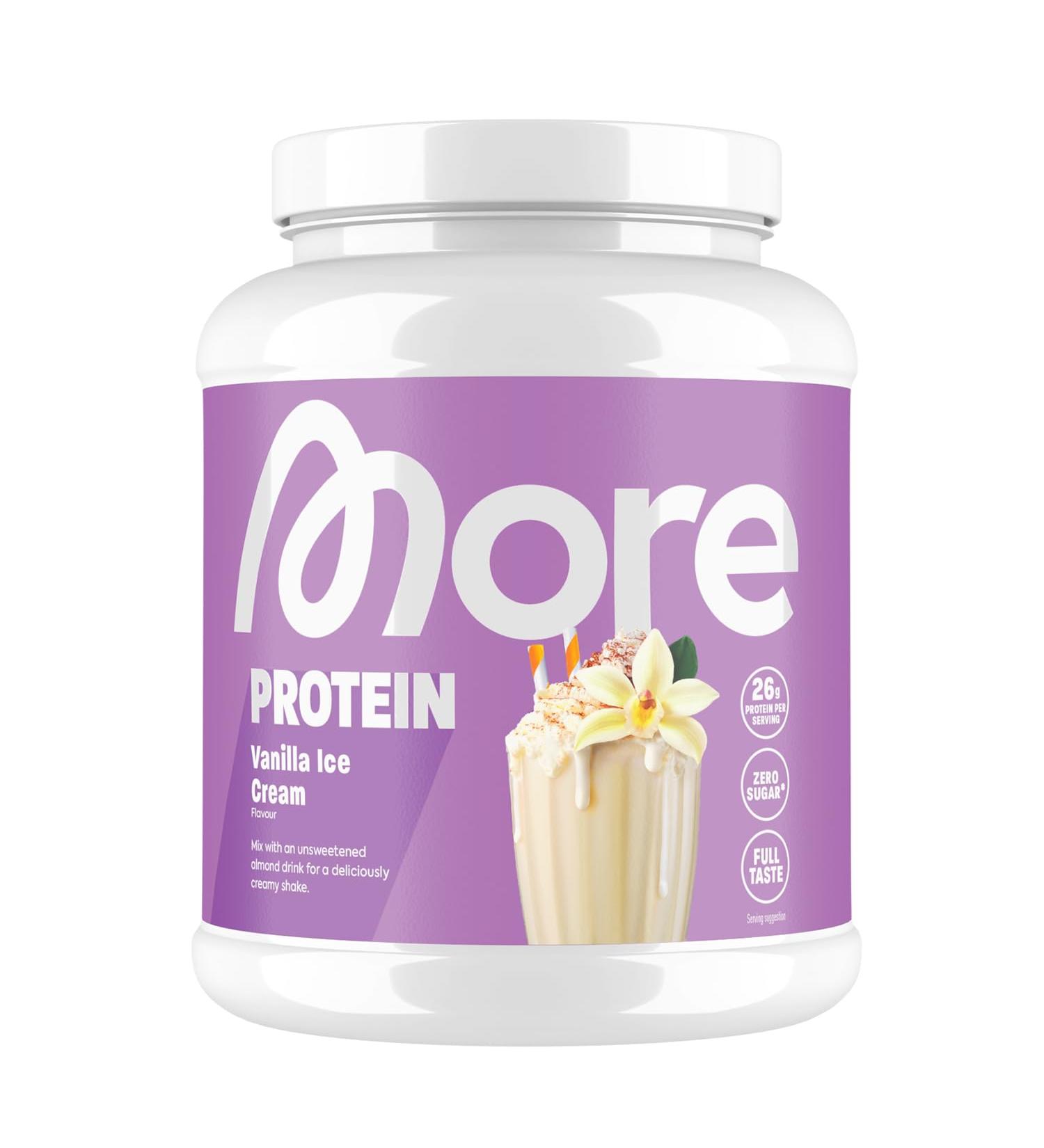 More Protein Vanilla Ice Cream 2x600g - Whey & Casein Blend for Muscle Building - Lactase Added - Tested Quality Made in Germany - Buy Online on GoSupps.com