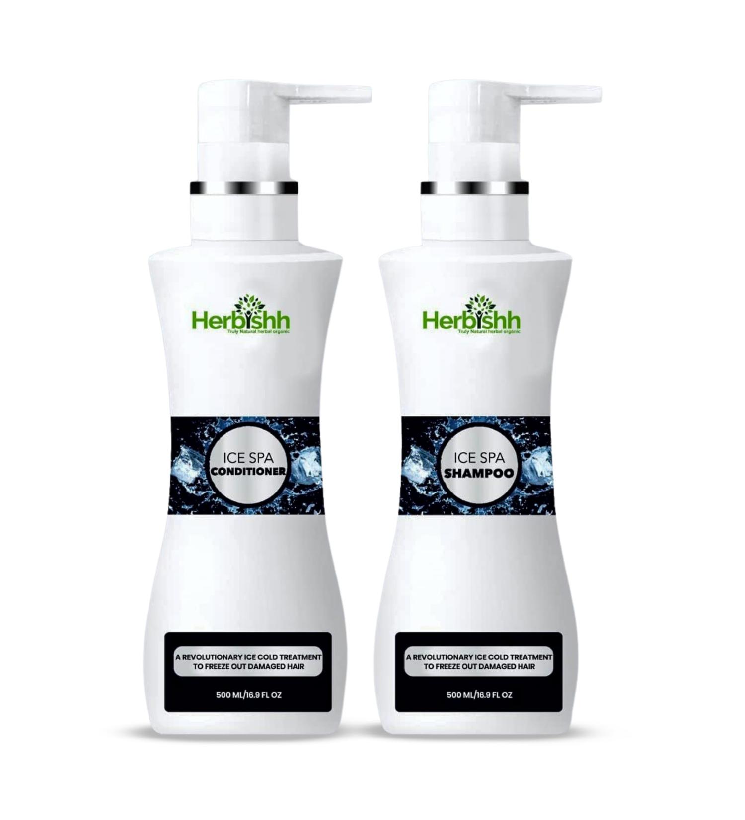 Herbishh Ice Spa Hair Shampoo & Conditioner Set | Natural Itchy Scalp Relief & Silky Smooth Hair Care with Vitamins & Nutrients - Shop Internationally - Buy Online on GoSupps.com