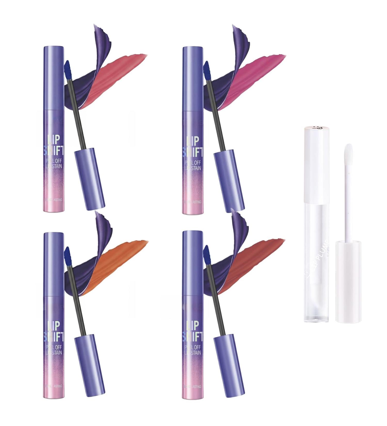 4 Pi ces Lip Stain Peel Off Lip Stain Rouge A Levre Peel Off Encre A Levre Sans Transfert Imperm able Formule Nourrissante Mise Forme Pr cise Hydratant Tenue Longue Dur e Avec 1 Huile Pour Les L vres - Buy Online on GoSupps.com