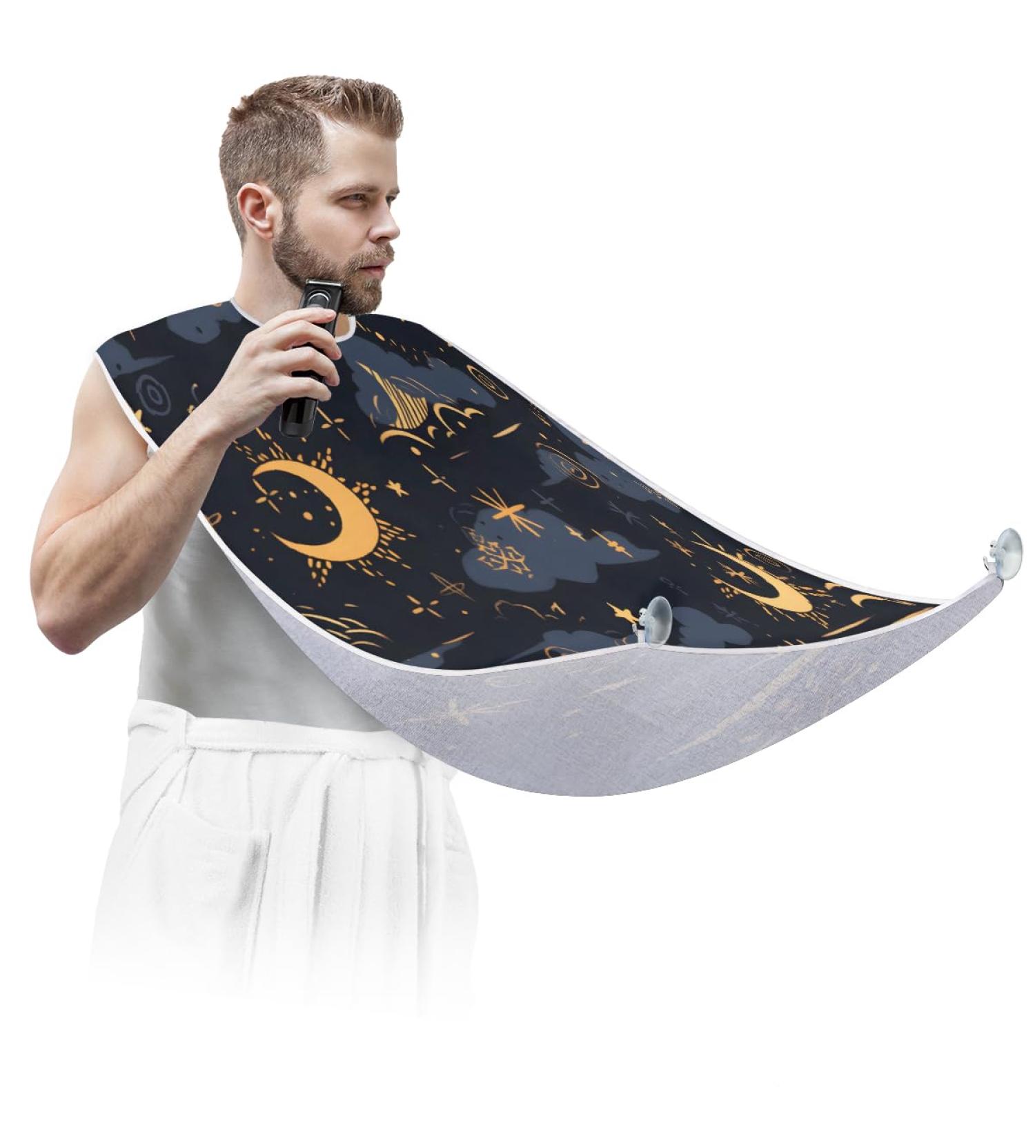 Buy Beard Bib Apron - Clouds Moon Stars Hair Catcher for Men | Perfect Gift for Father's Day Anniversaries & Christmas - Includes 2 Suction Cups - Buy Online on GoSupps.com