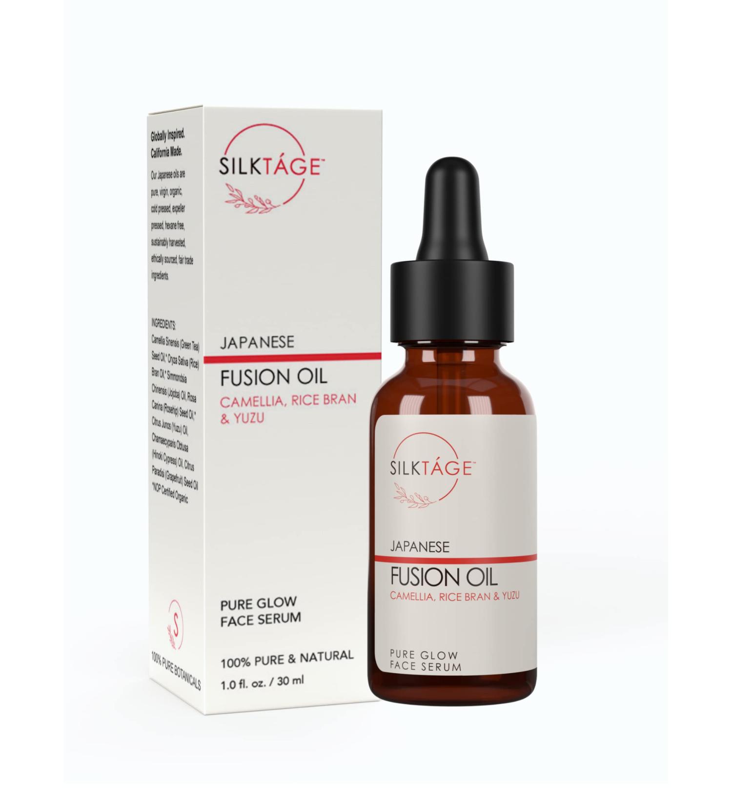 SILKTA GE Japanese Fusion Oil - Pure Glow Face Serum for Dry Skin Fine Lines & Uneven Tone | 1 Fl Oz - Radiant Camellia & Yuzi Oil - Buy Online on GoSupps.com