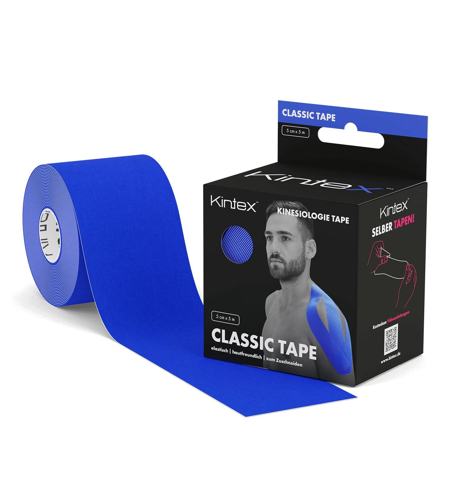 Kintex Kinesiology Tape Classic 5cm x 5m - Skin-Friendly Waterproof Physio Tape for Sports & Physiotherapy - Dark Blue - Buy Online on GoSupps.com