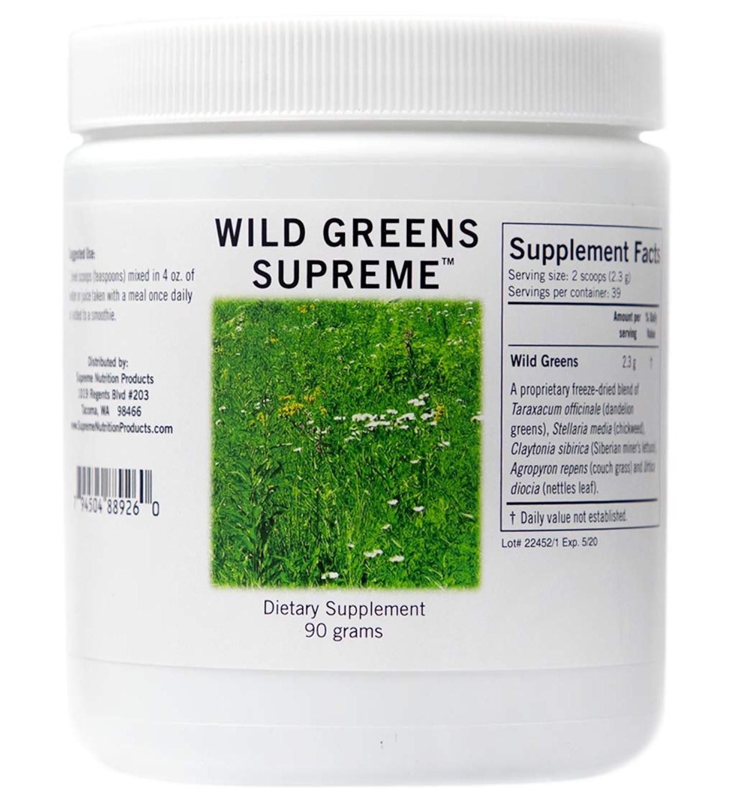 Supreme Nutrition Wild Greens Supreme Pure 90g Herbal Powder - Boost Your Health Naturally - Buy Online on GoSupps.com