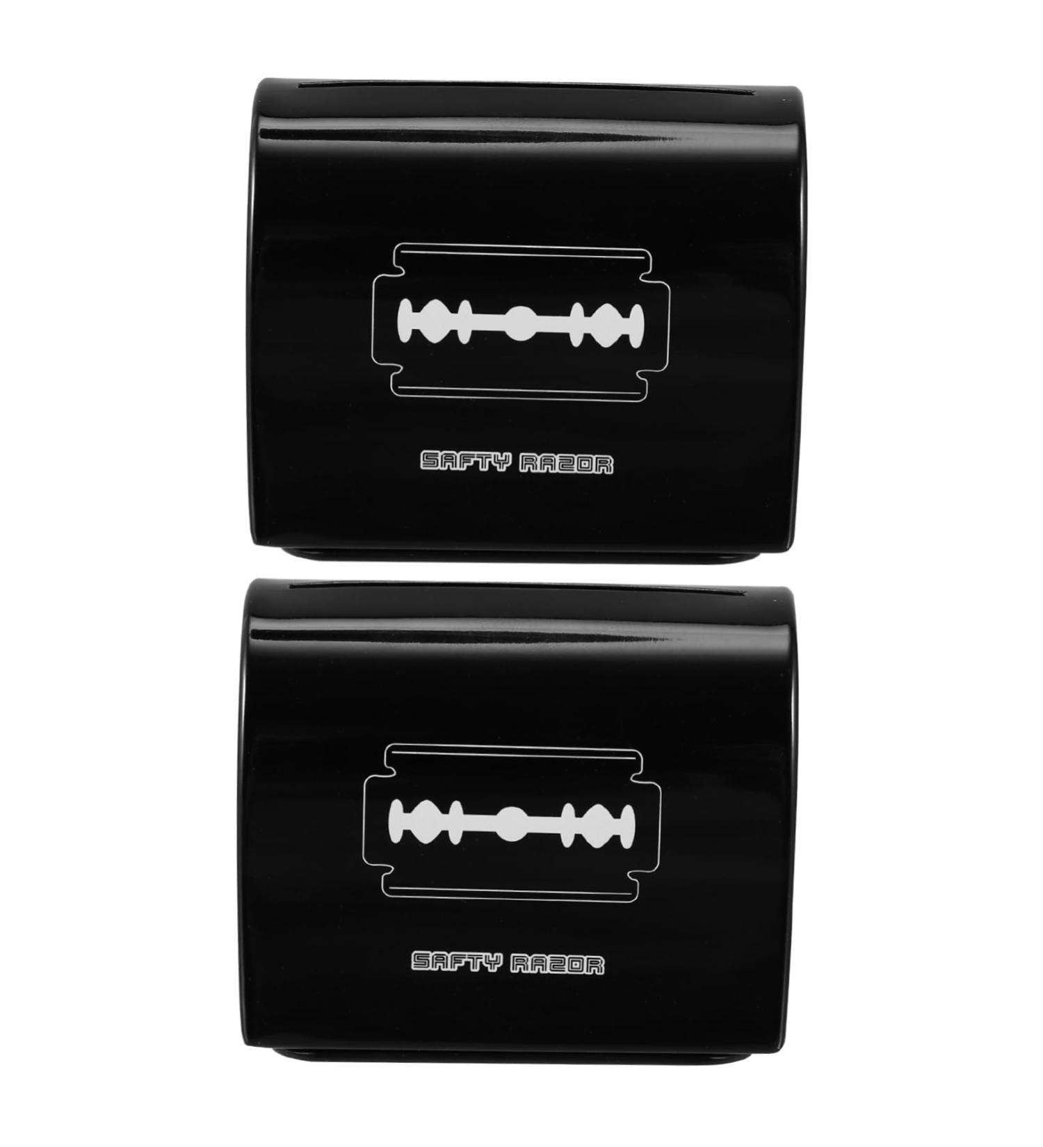 Frcolor 2-Pack Blade Storage Box | Waste Disposal & Recycling Container for Razor Blades | Black Shaver Organizer - 6.5x4.5x6cm - Buy Online on GoSupps.com