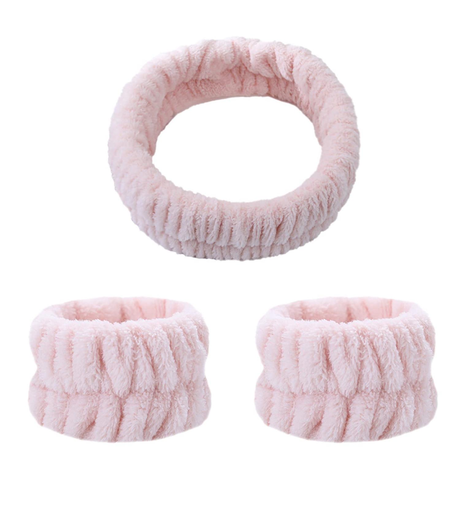 Plush Hair Band Cosmetic Makeup Washing Face Shower Spa Elastic Hair Hoop Warm white - Buy Online on GoSupps.com