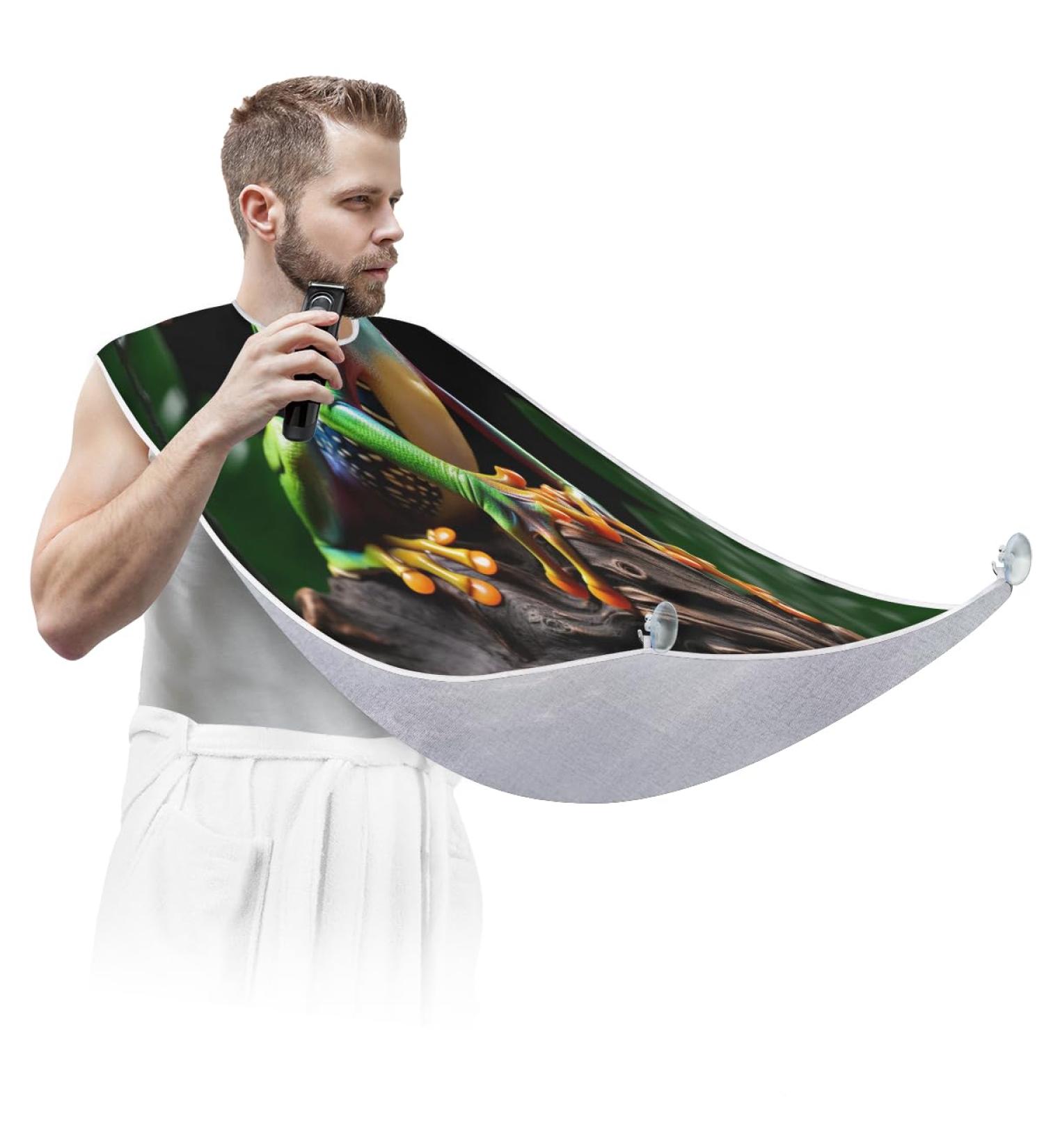 Animal Frog Beard Bib Apron - Beard Hair Catcher for Men | Perfect Father's Day & Anniversary Gift | Beard Bib with Suction Cups - Buy Online on GoSupps.com