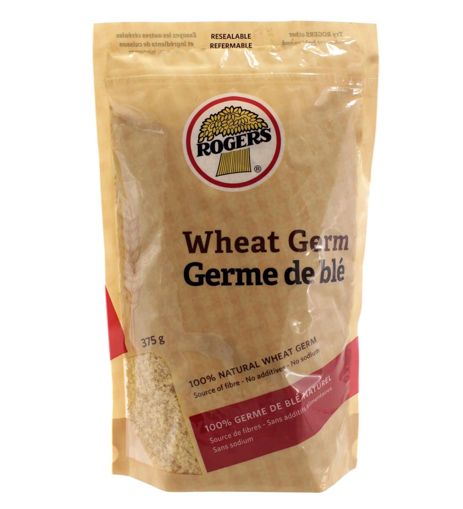 ROGERS Wheat Germ - 100% Natural Whole Grains Quick Dietary Kosher Oats Healthy Foods for Baking & Breakfast | 375 Gram