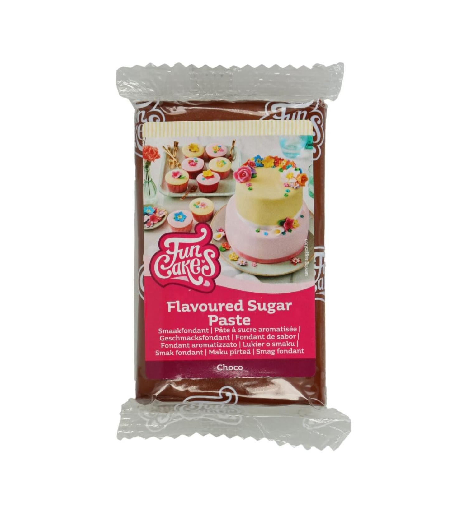 Funcakes taste fondant choco: delicious taste easy to roll out roll fondant matching chocolate color perfect for cakes cupcakes and cookies.Halal kosher and gluten -free.250 g chocolate 250 g