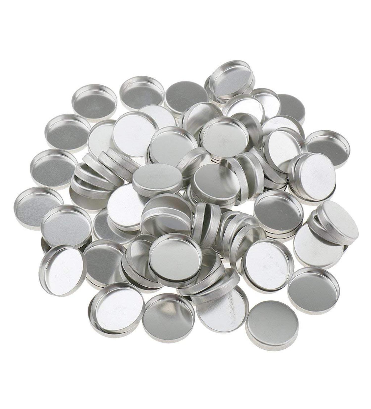 Sitrda 100 Empty Round Metal Pans for Eyeshadow & Make-up - Magnetic Palette Boxes - 25mm Silver - Buy Online on GoSupps.com