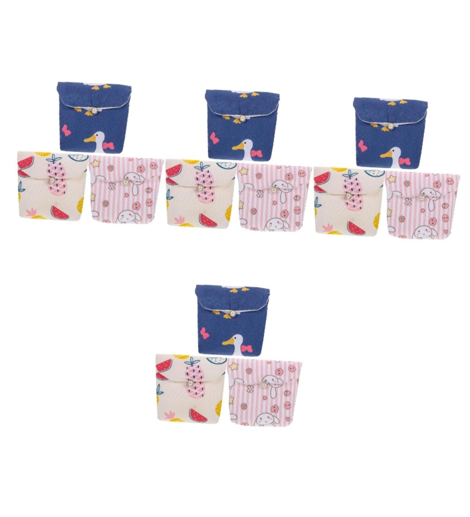 Healifty Teens Napkin Storage Bags - Set of 12 | Organizer for Purse & Travel | Makeup Pad & Tampons Pouch | Period Collection Bag - Buy Online on GoSupps.com